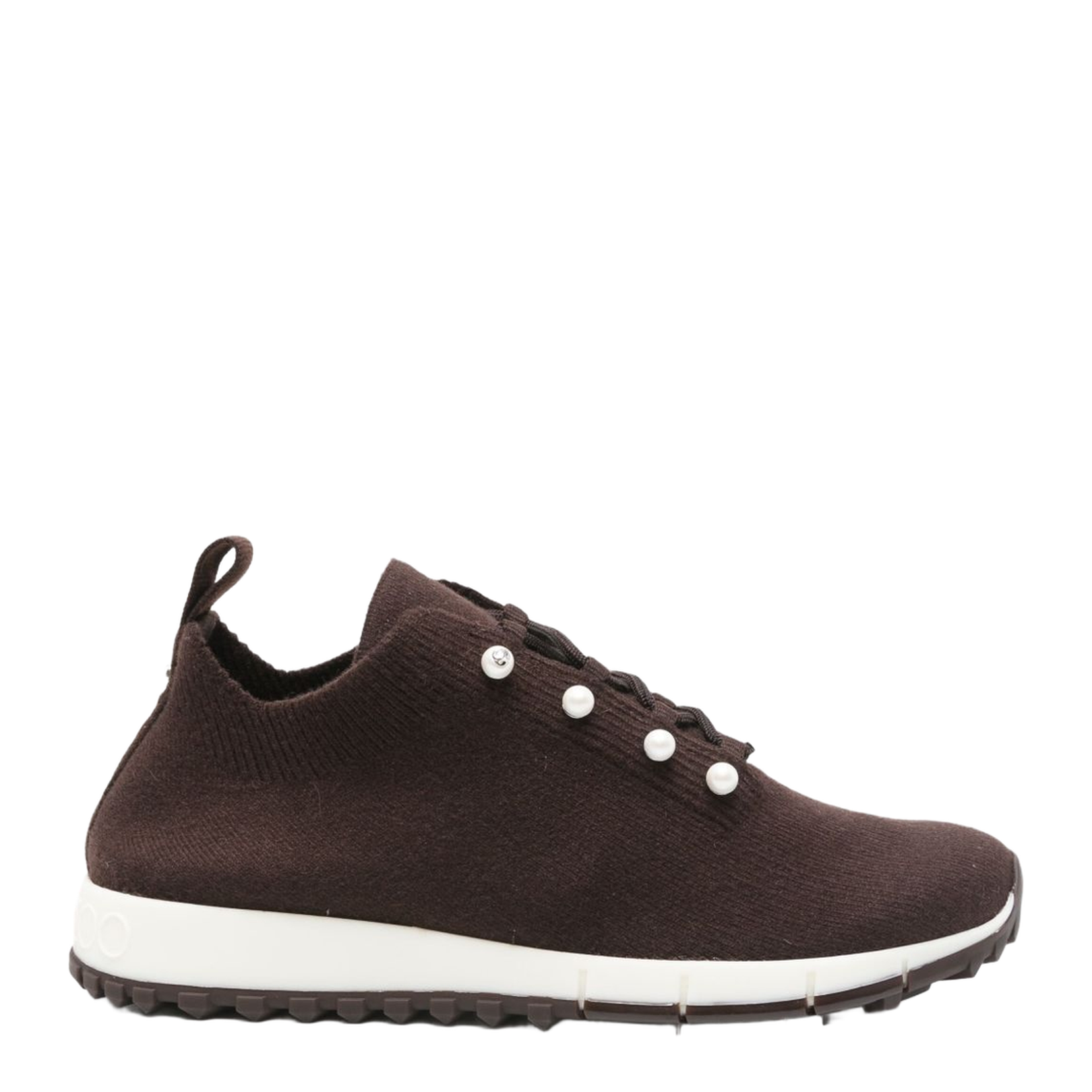 Chocolate Cashmere Melange Knit Trainers - Image 1