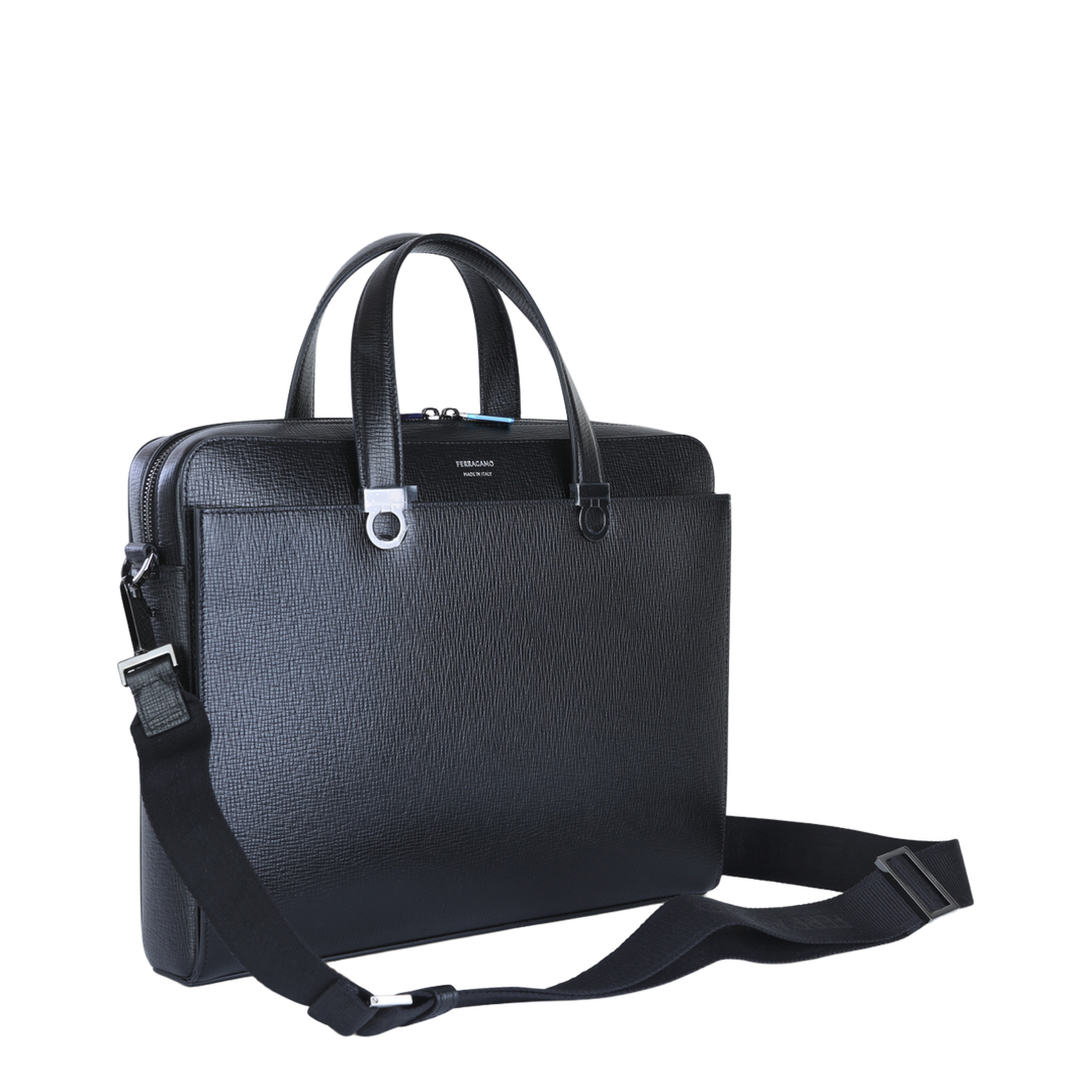 Gancini Trading Hammered Calfskin Briefcase - Black - Image 3