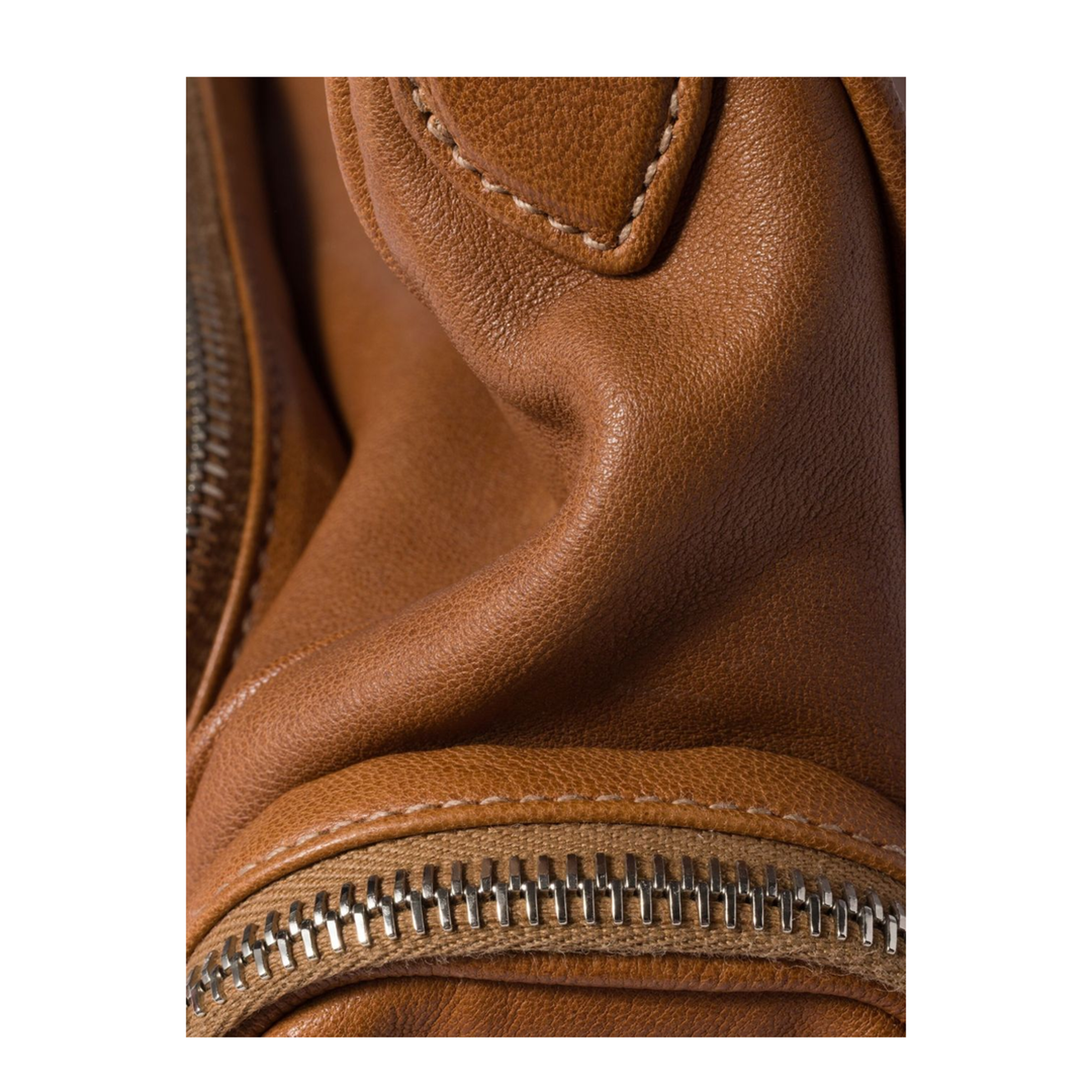 Pocket Lambskin Shoulder Bag - Caramel - Image 2