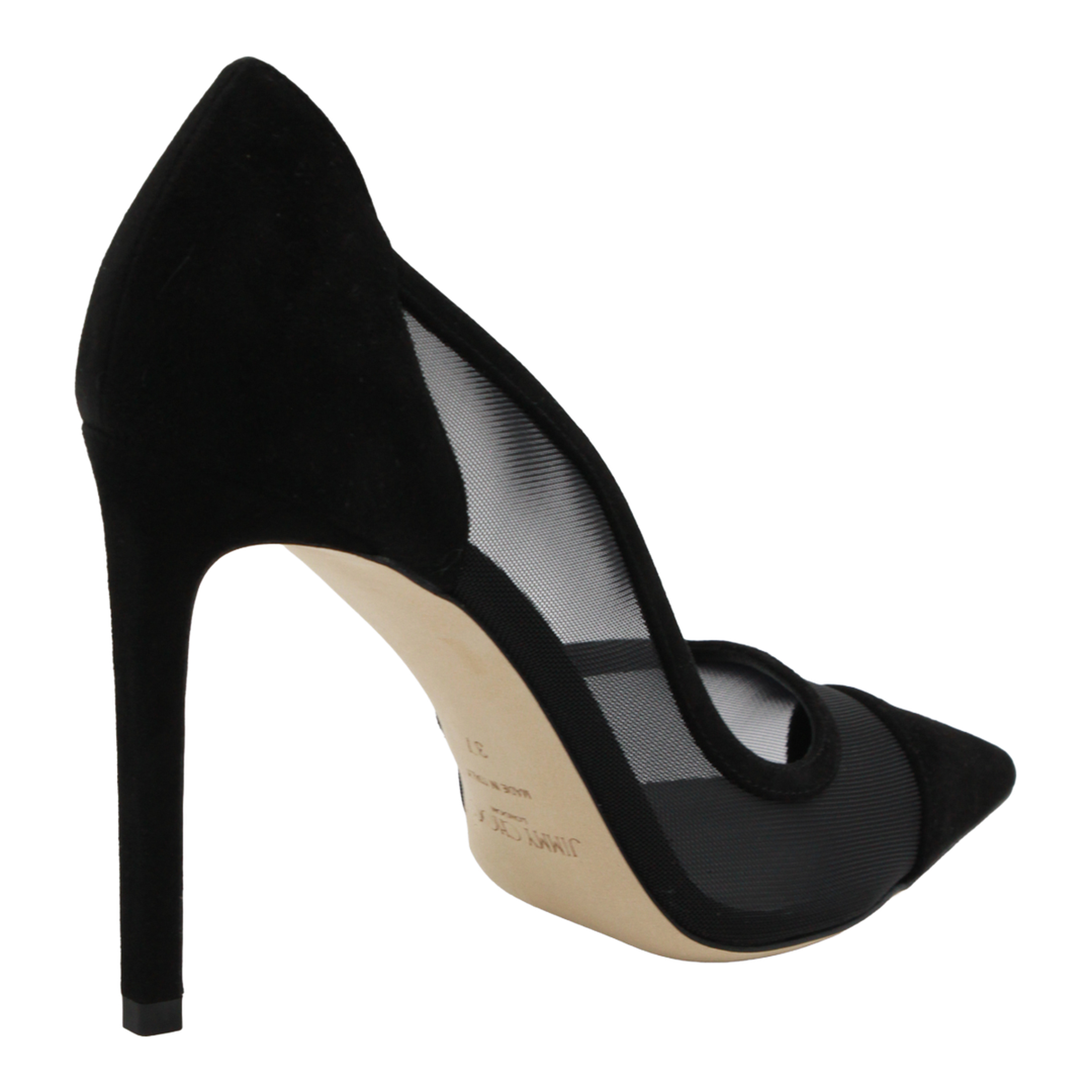 Brigitte 100 Pumps in Black Suede and Mesh - Image 6