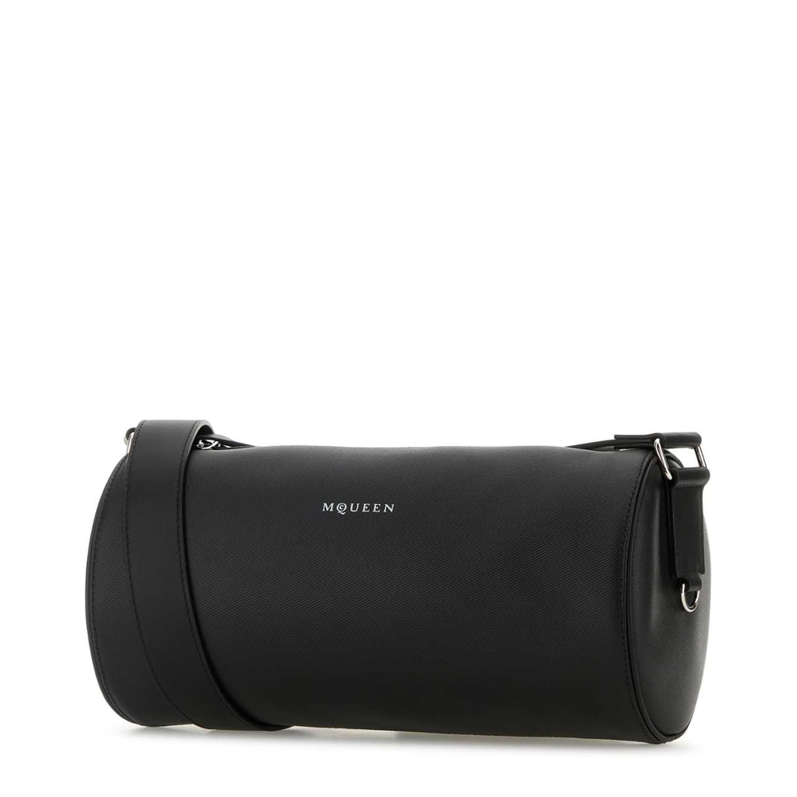 Black Leather McQueen Roller Crossbody Bag - Image 2