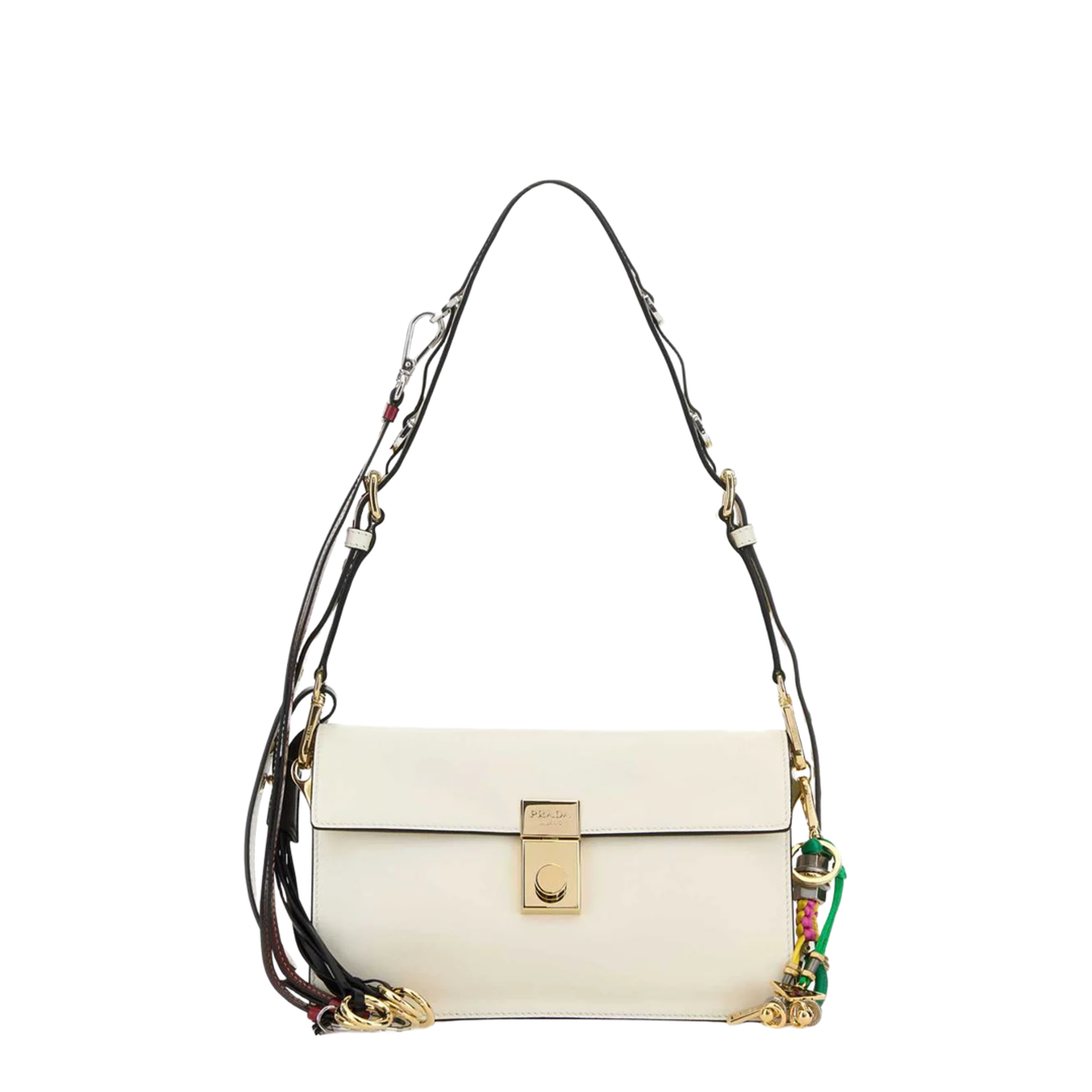 Soft Sound Small Calf Leather Shoulder Bag - Bianco - Image 1