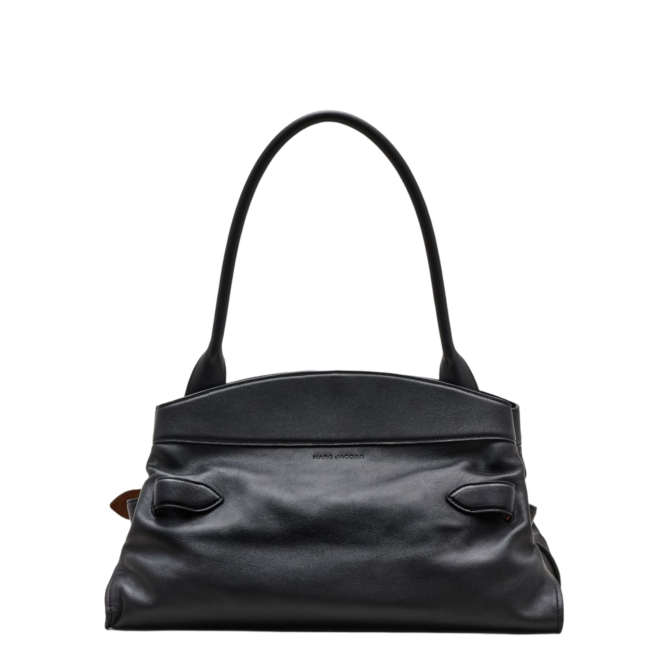 Calf Leather Satchel Shoulder Bag - Black - Image 3