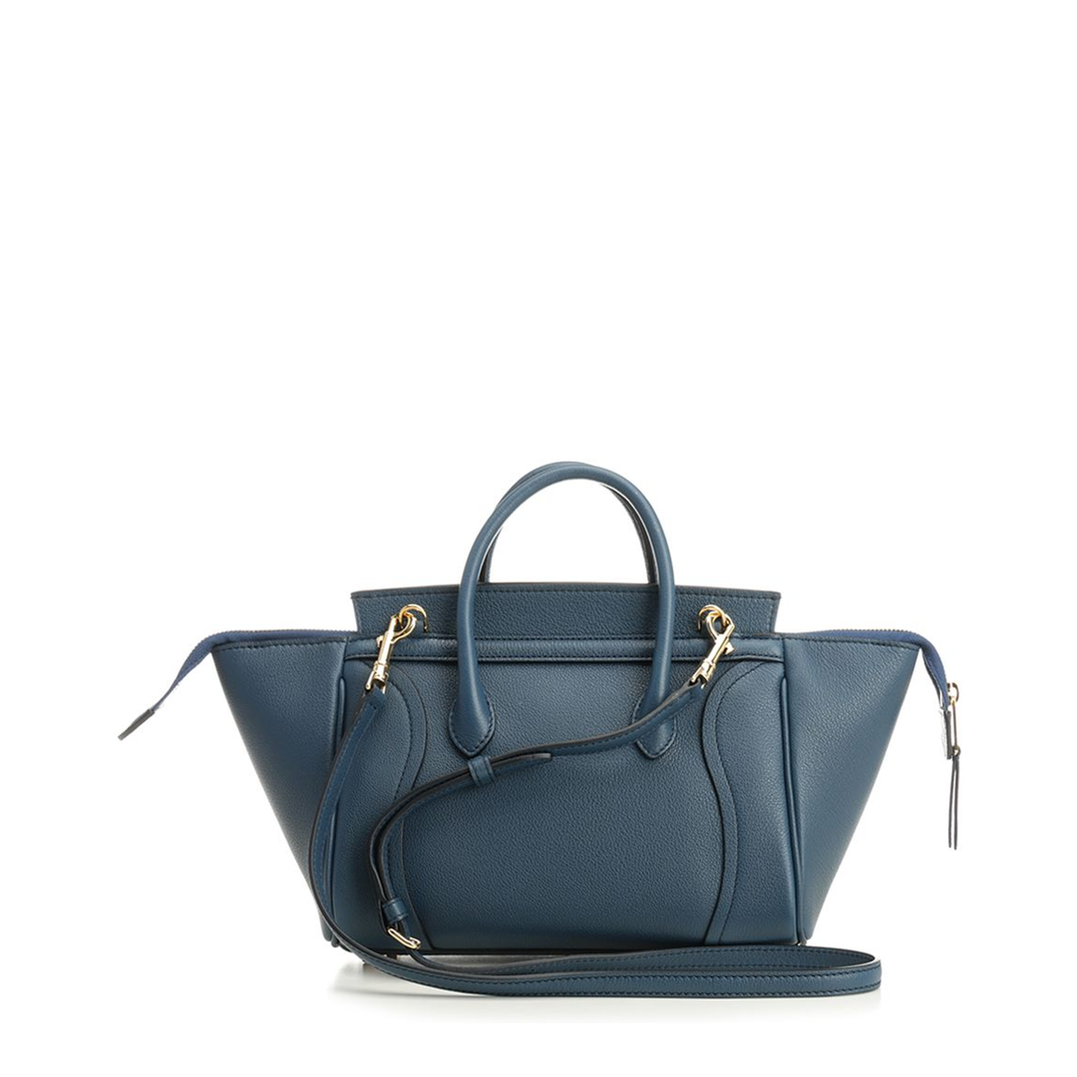 Little Luggage Small Grained Calfskin Top-Handle Bag - Teal Blue - Image 3