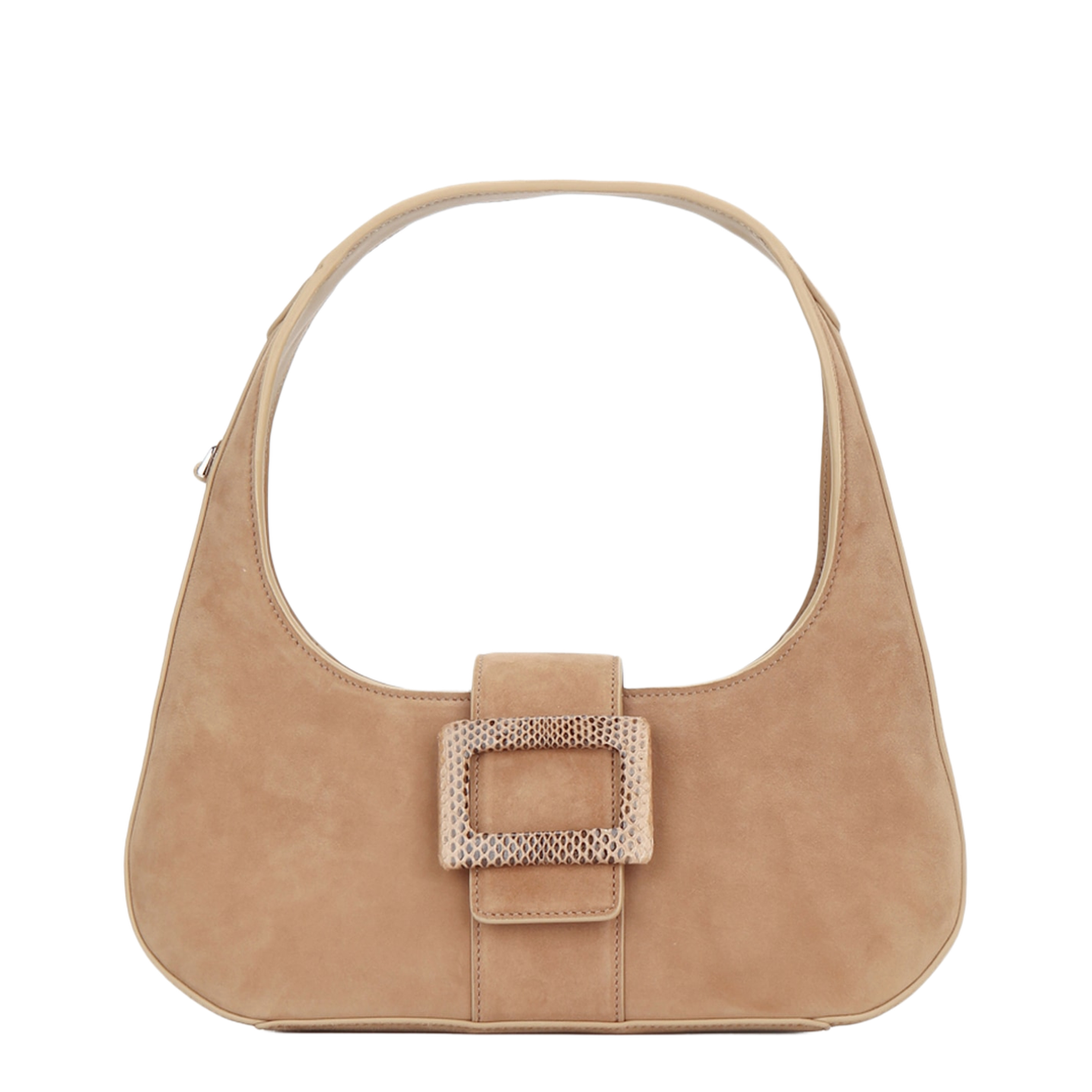 Belle Vivier Mini Suede Leather Hobo Covered - Tabacco/Cappuccino/Biscotto - Image 1