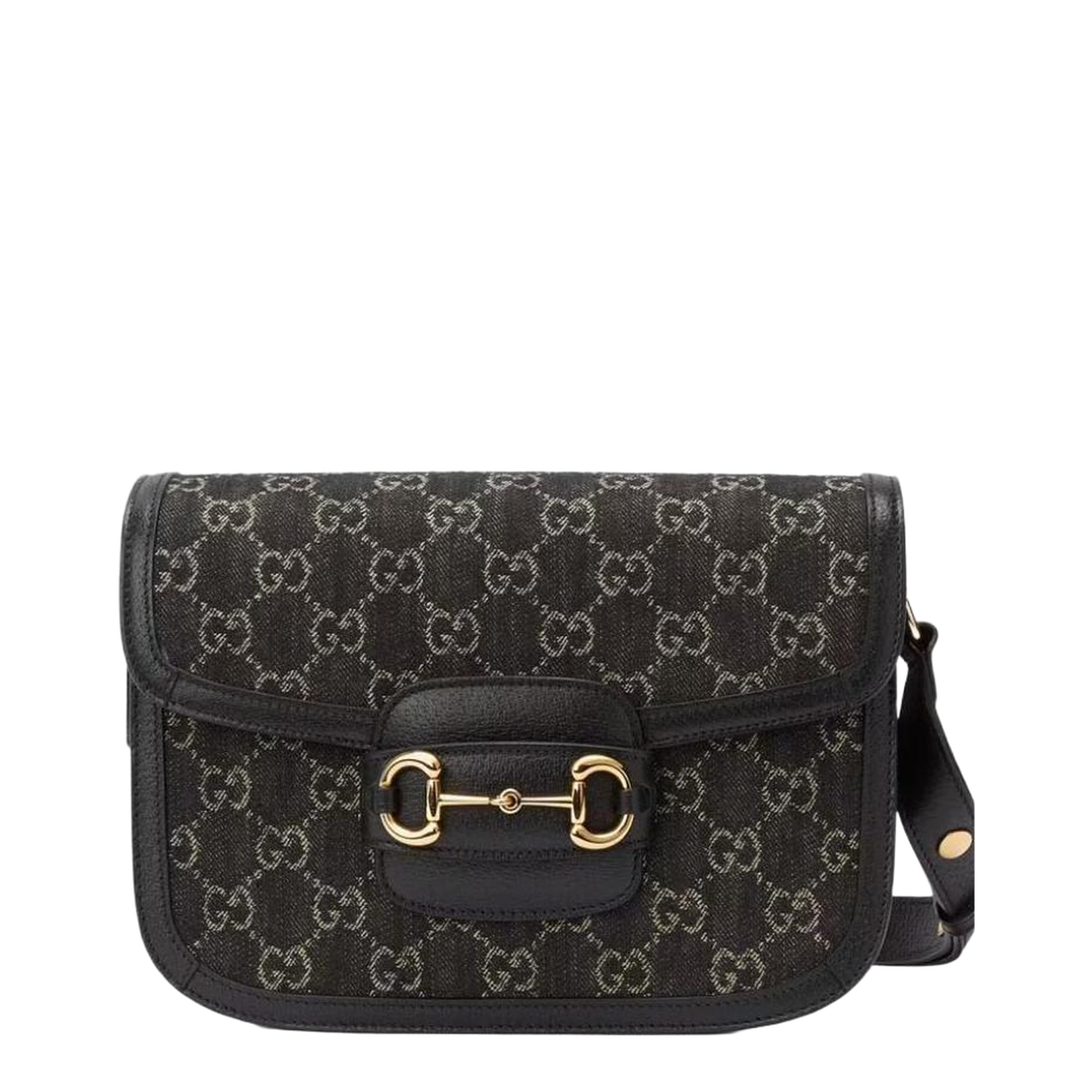 Horsebit 1955 Soft Shoulder Bag Beige Ebony Black - Image 1