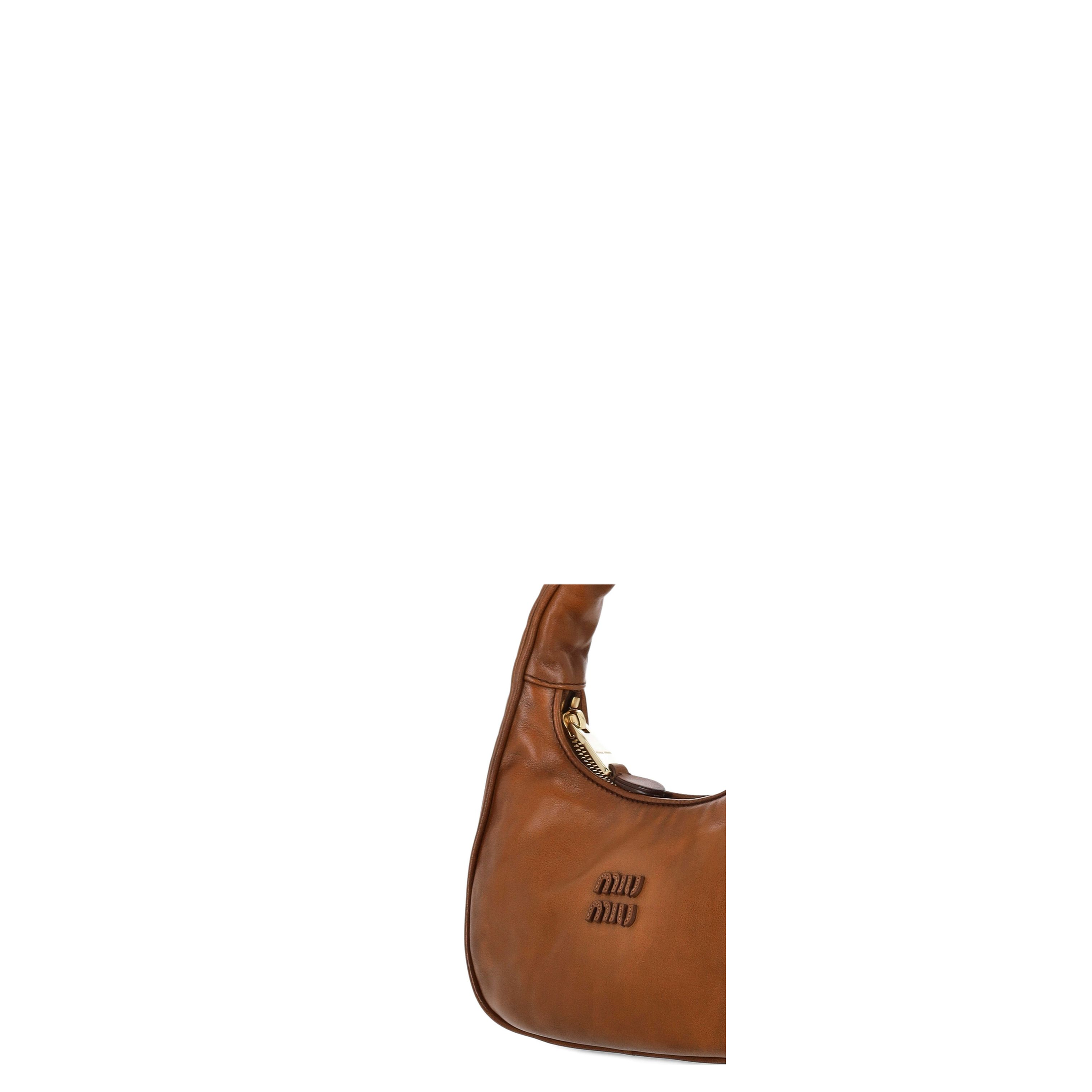 Women's Clutch Bag Leather Brown - Image 3