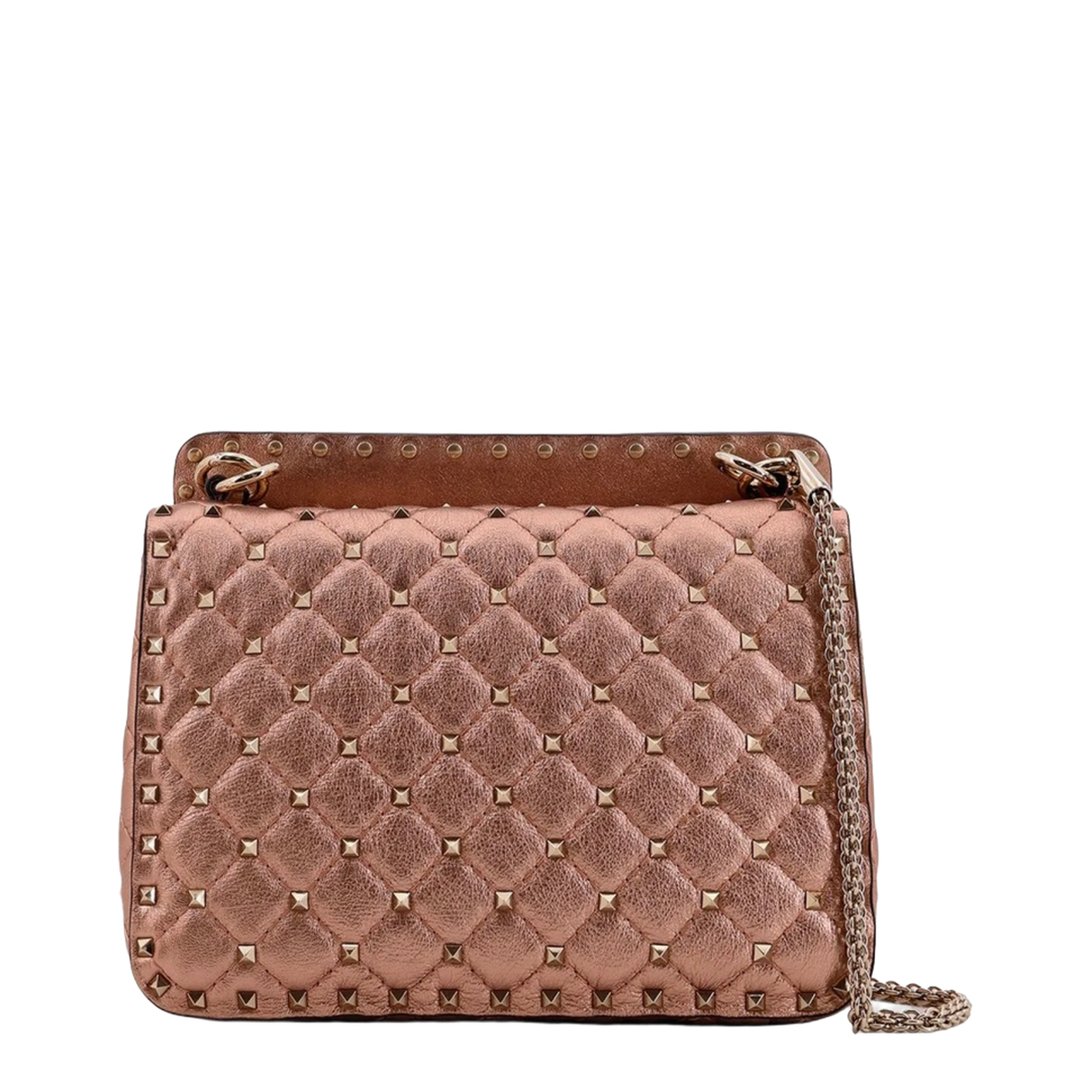 Medium Shoulder Bag Rockstud Spike Nappa Laminata Platinum Studs - Image 3