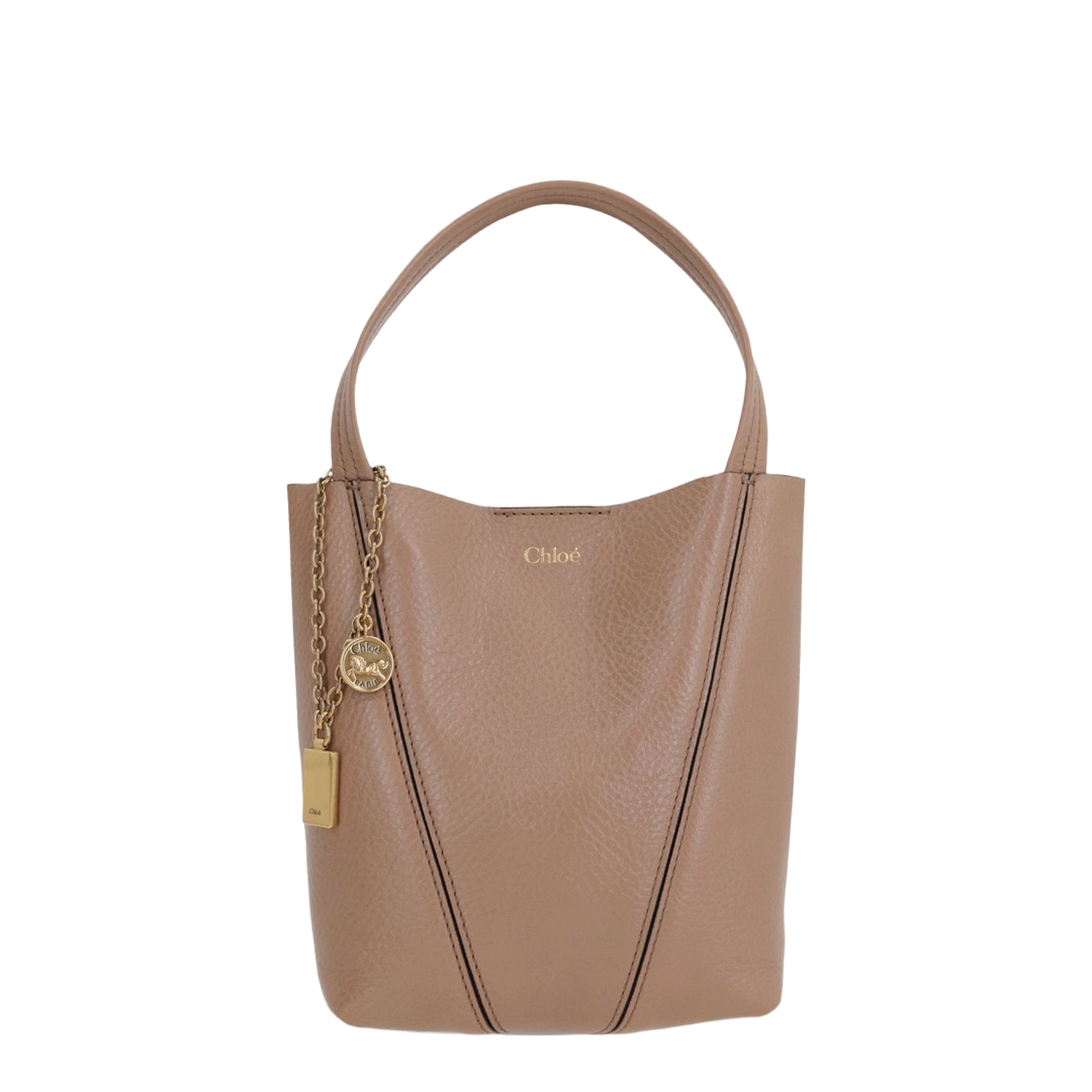 Small Spin Tote Bag in Grained Leather - Image 1