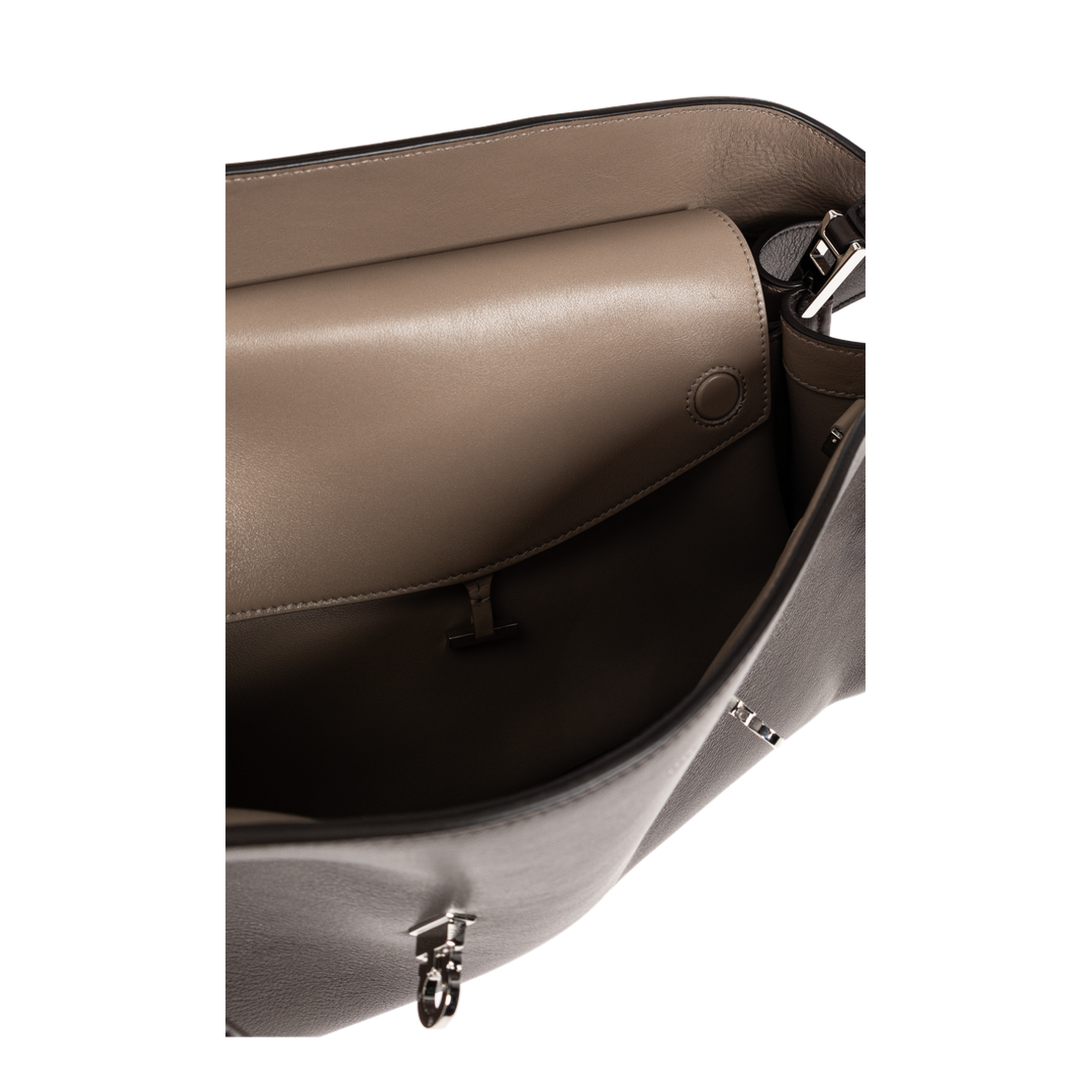 Hug Medium Hammered Calfskin Handbag - Testa Di Moro / Burnt Ocher - Image 5