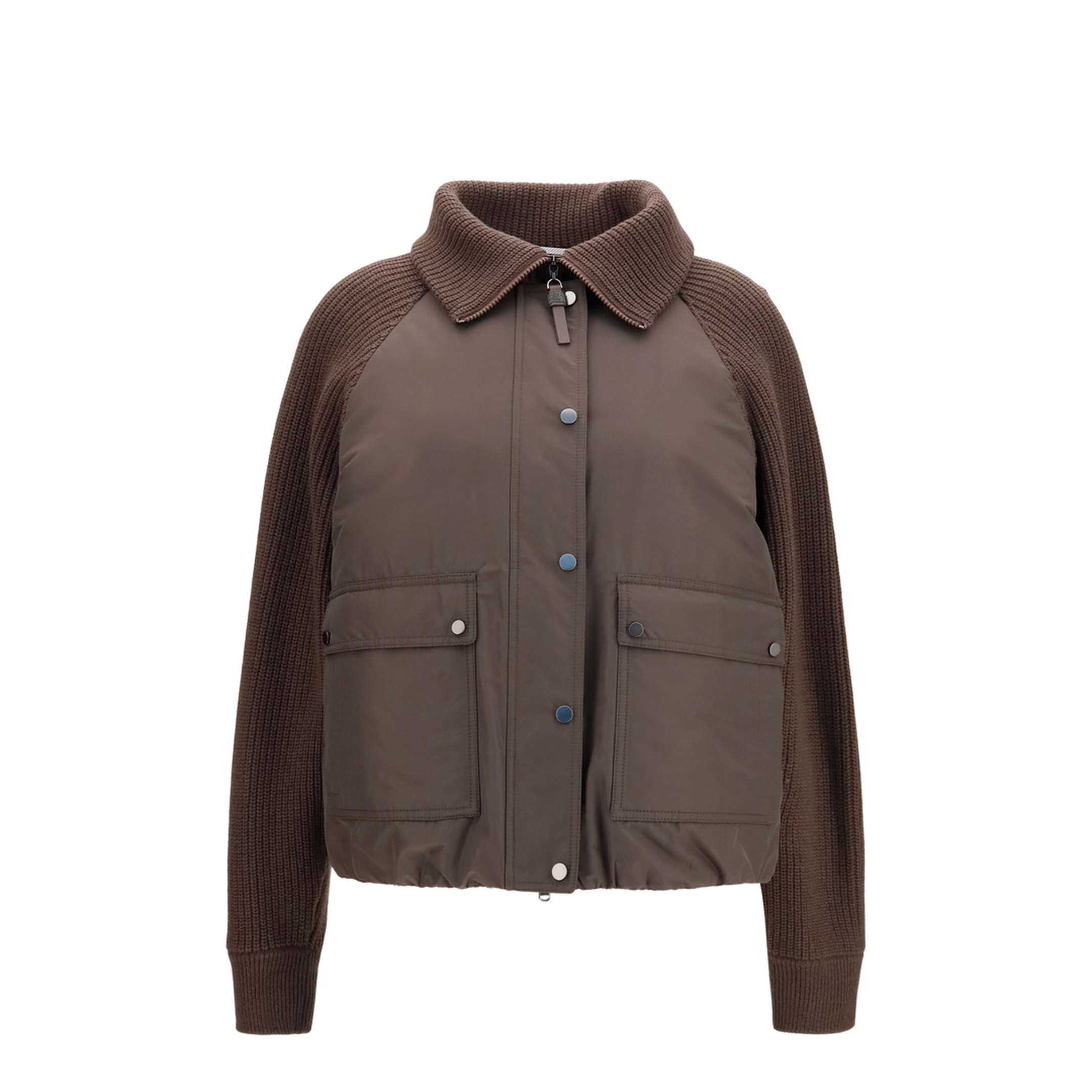 Down Jacket with Wool Sleeves - Image 1