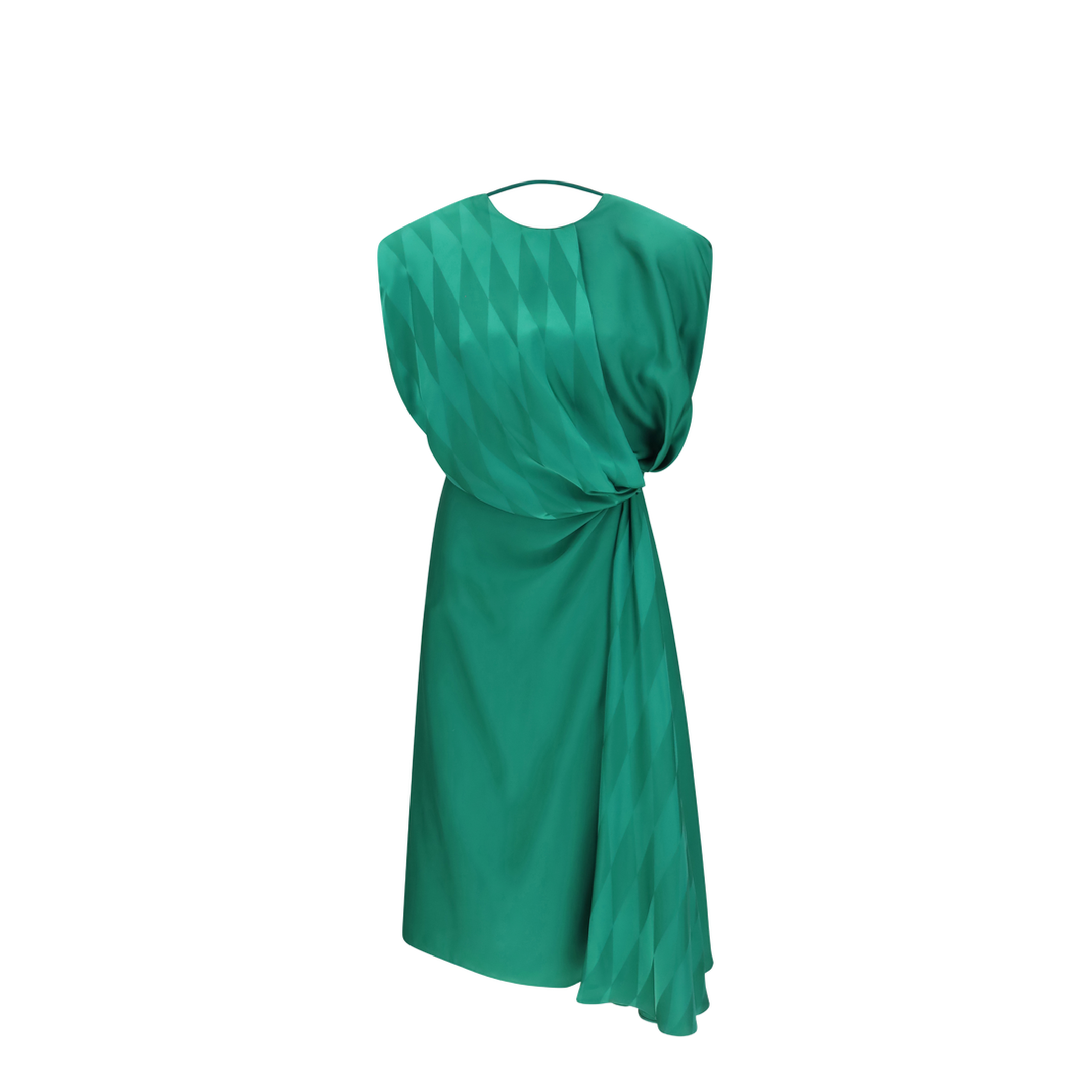 Midi Silk Dress with Twist Detail - Image 1