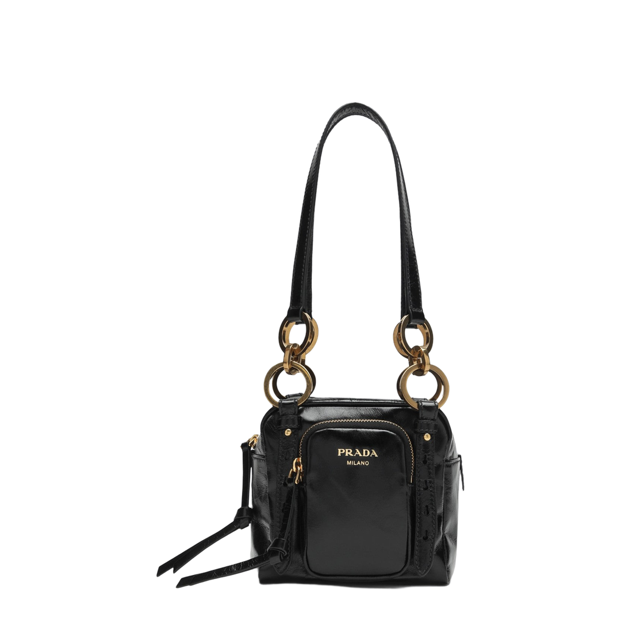 Mini Calfskin Top-handle Bag - Black - Image 1