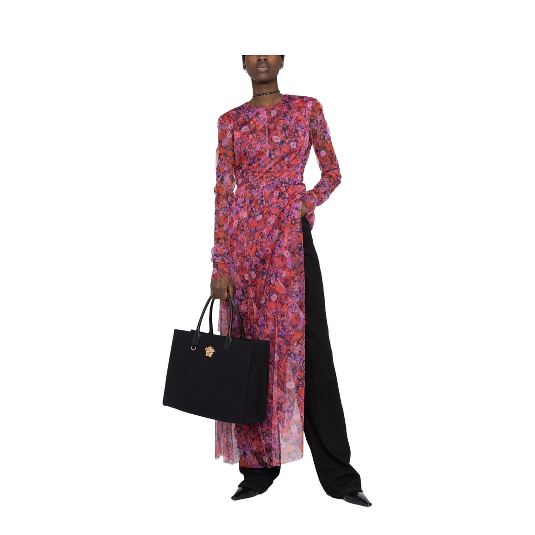 La Medusa Large Canvas Tote - Black + Gold - Image 5