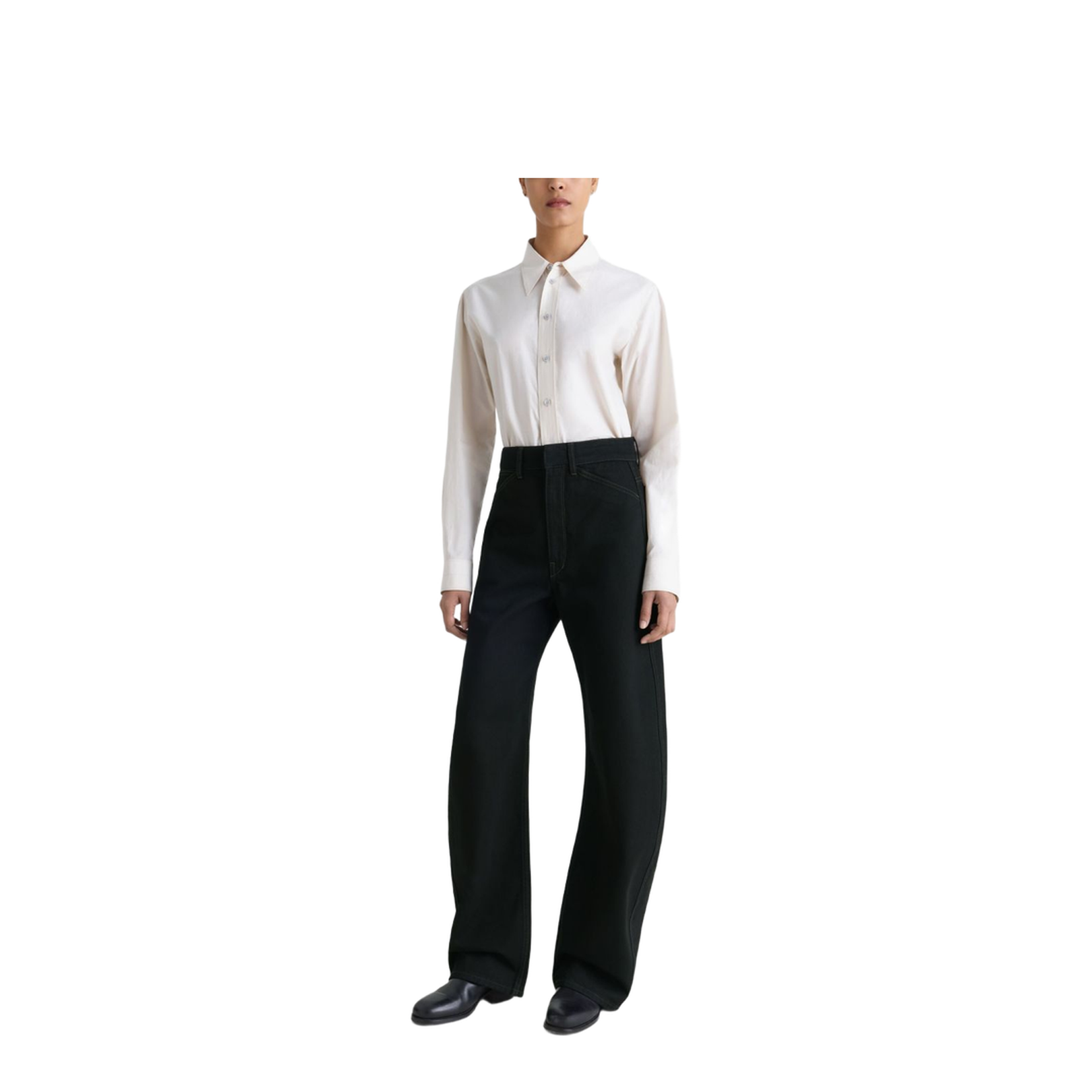 Cotton High-Waisted Trousers - Image 4