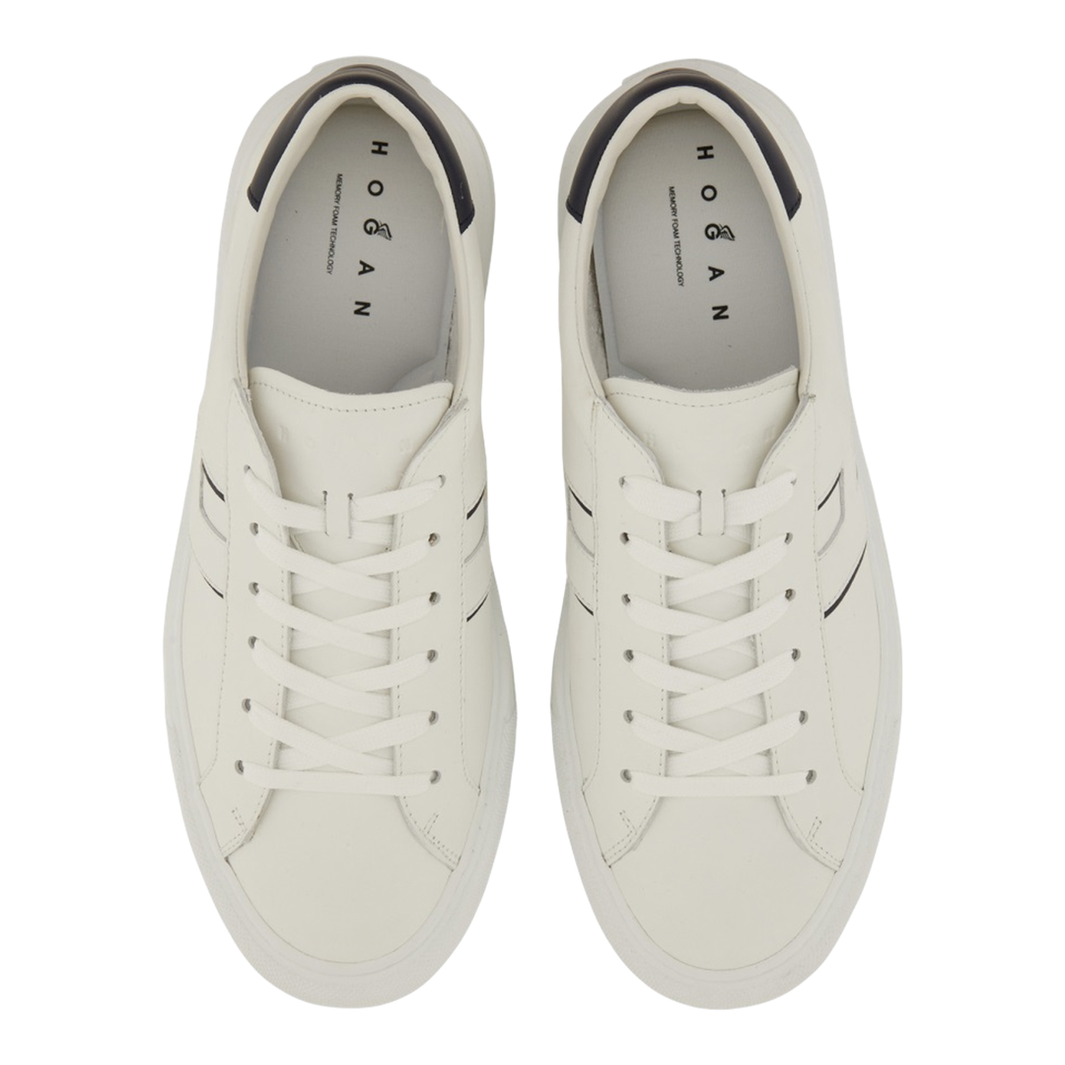 White Logo Design Flat Rubber Sole Lace-Up Closure - Image 6