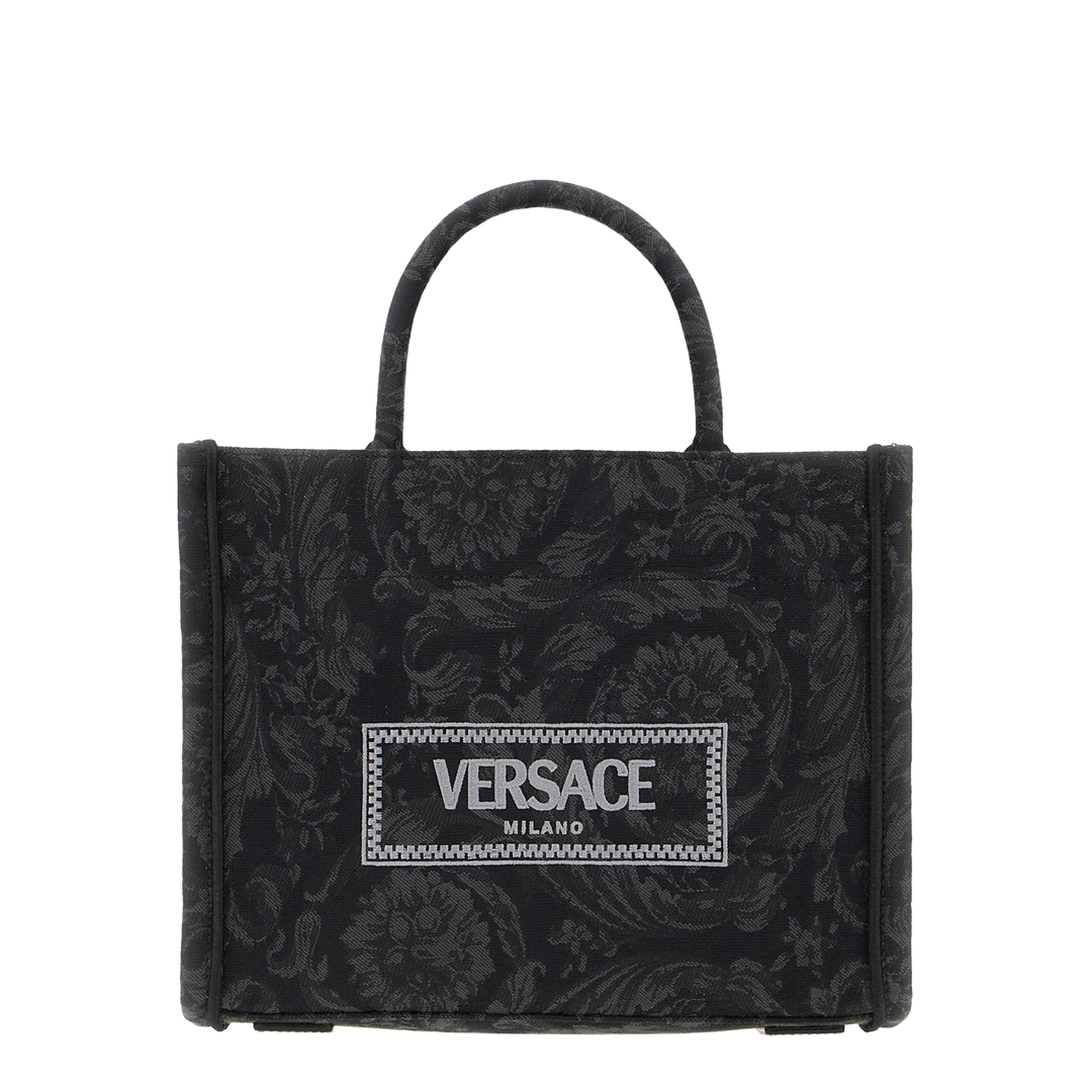 Barocco Athena Small Calfskin Shopper Bag - Black - Image 1