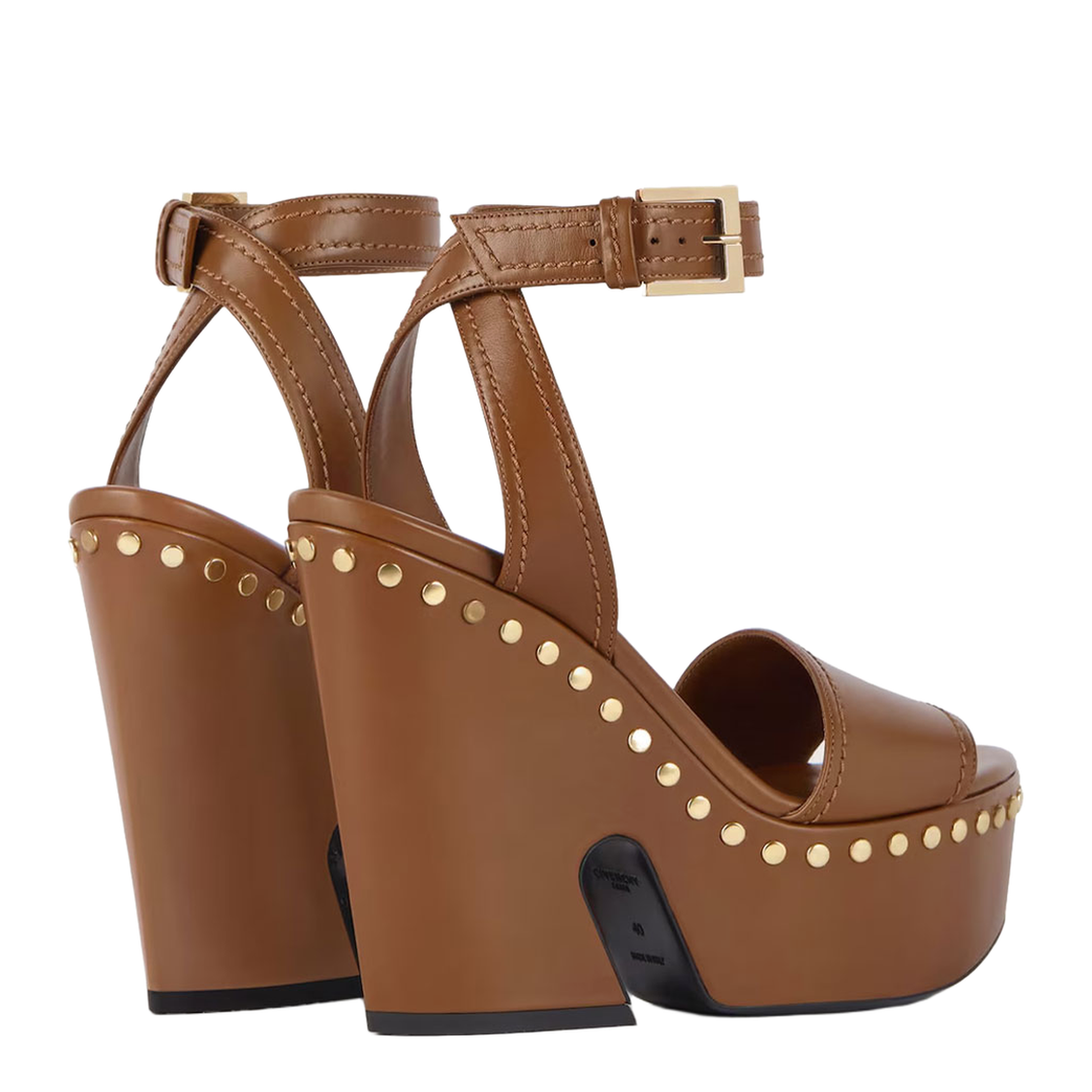 Clog Leather Platform Sandals with Studs Detail - Image 6