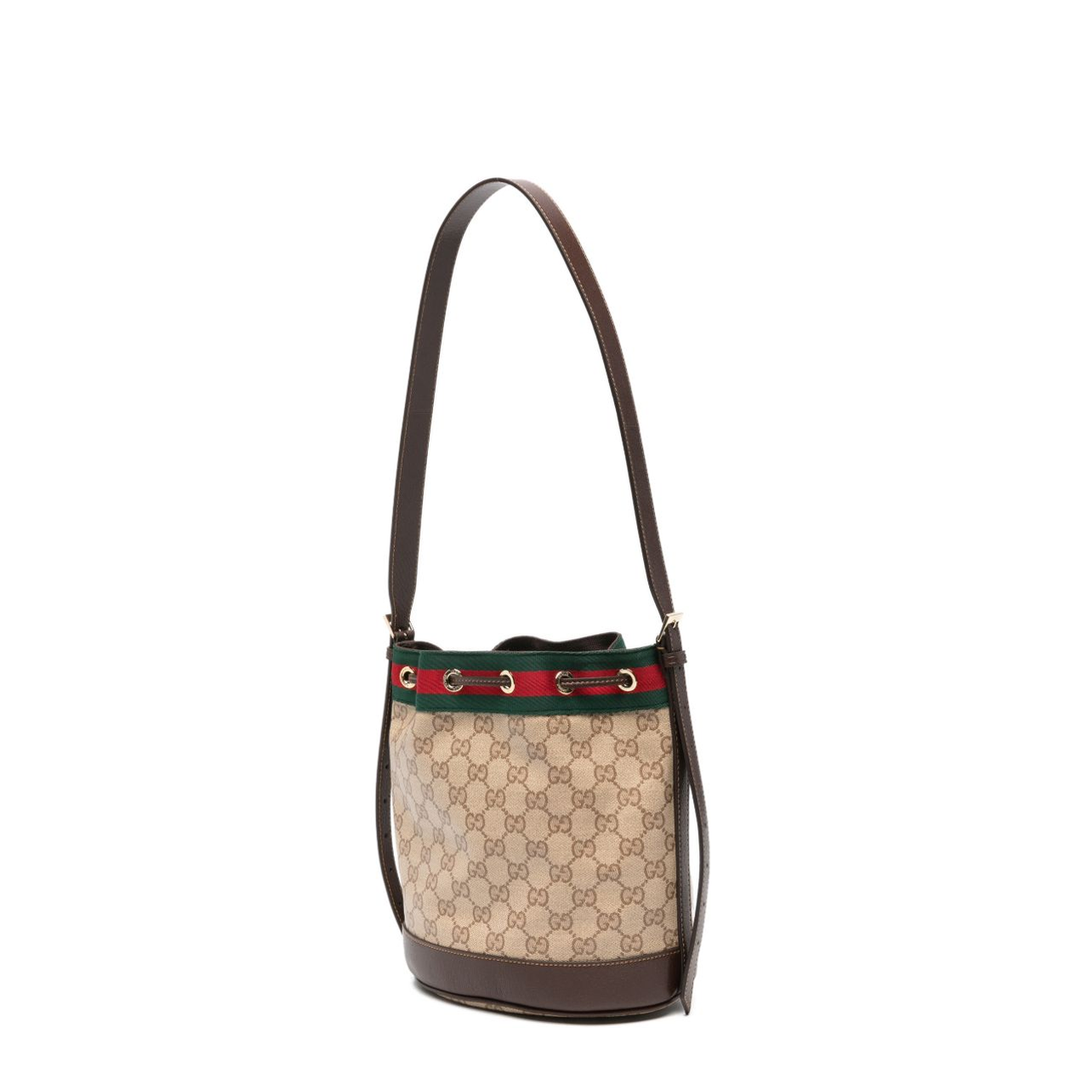 Venice Small GG Coated Canvas Bucket Bag - Sand and Brown GG Canvas - Image 4