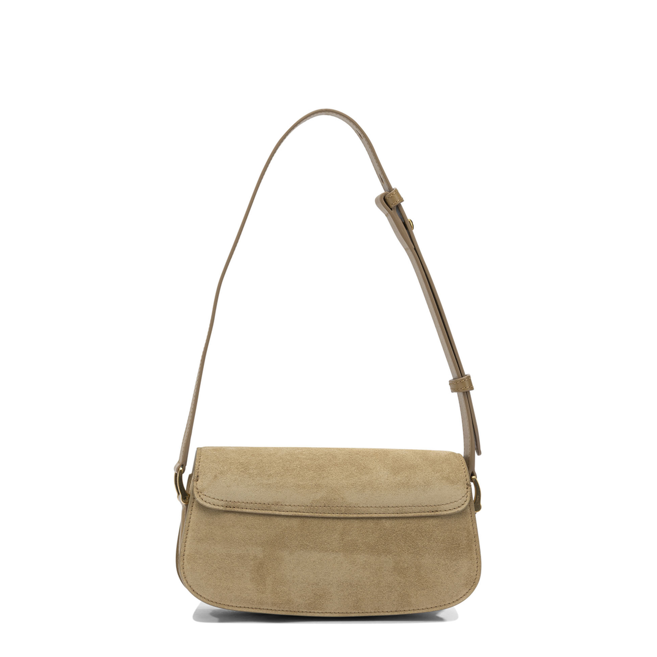Magnetic Suede Shoulder Bag - Brown - Image 3