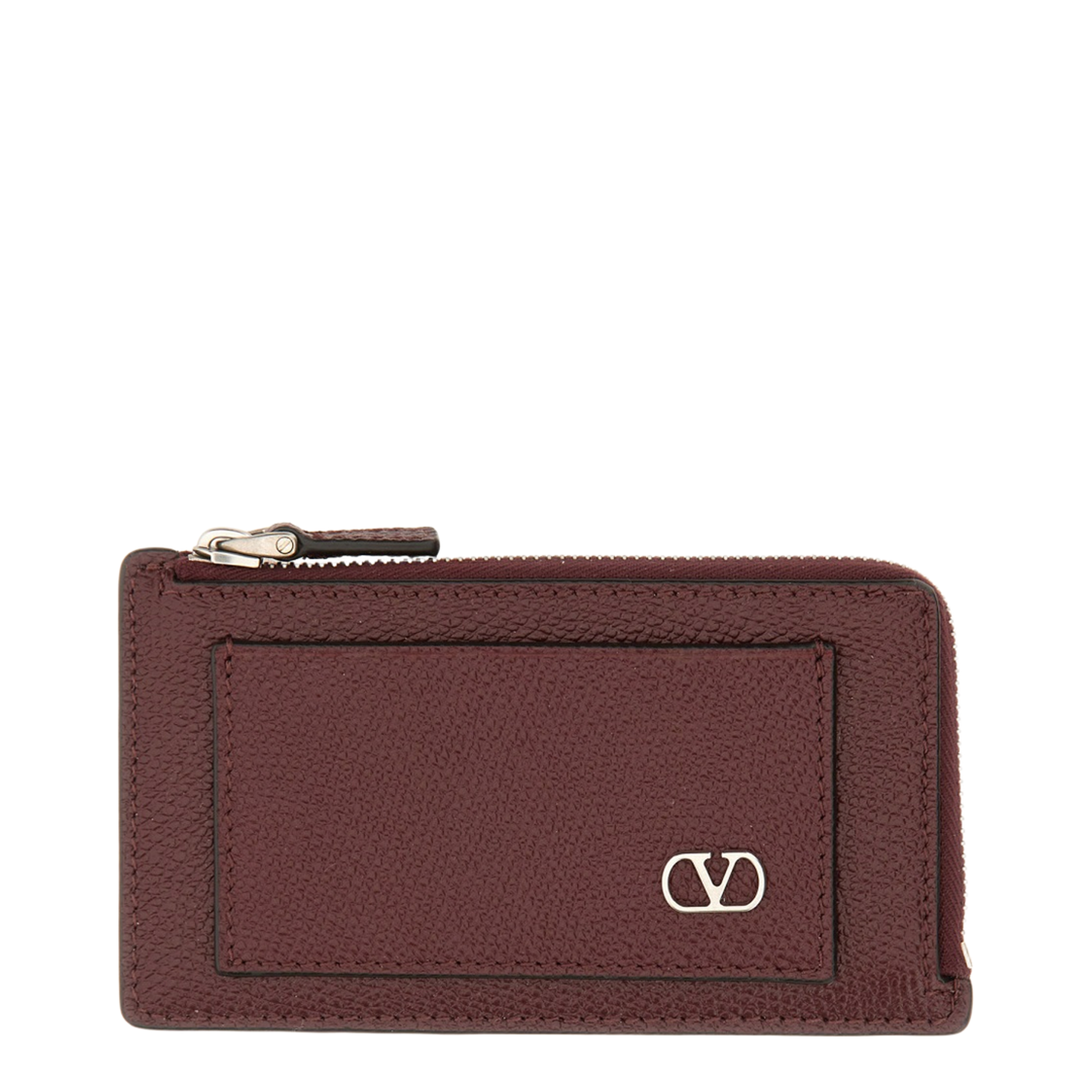 Credit Card Holder VLogo Signature in Grain Leather - Image 2