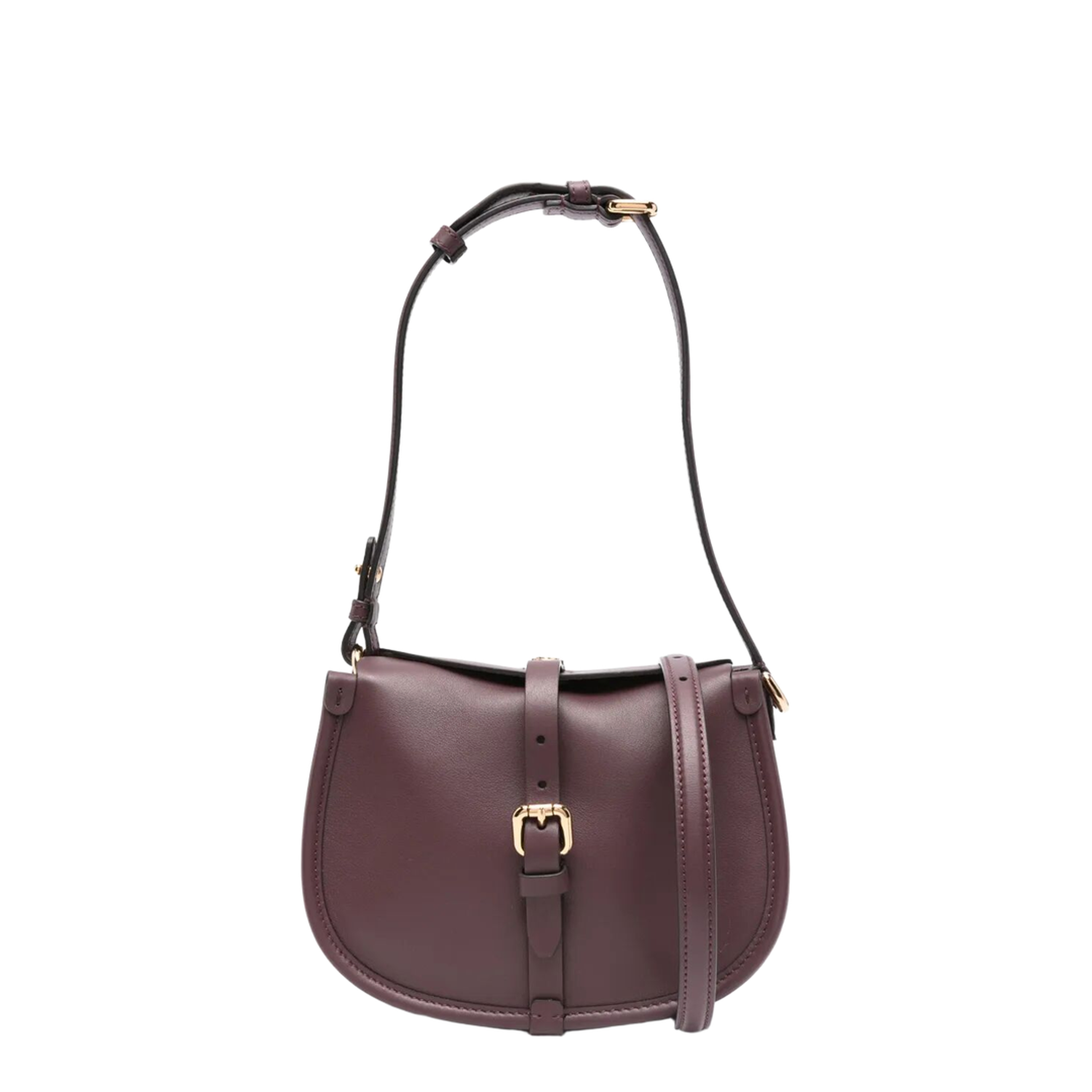 Small Calfskin Crossbody Bag - Burgundy - Image 5
