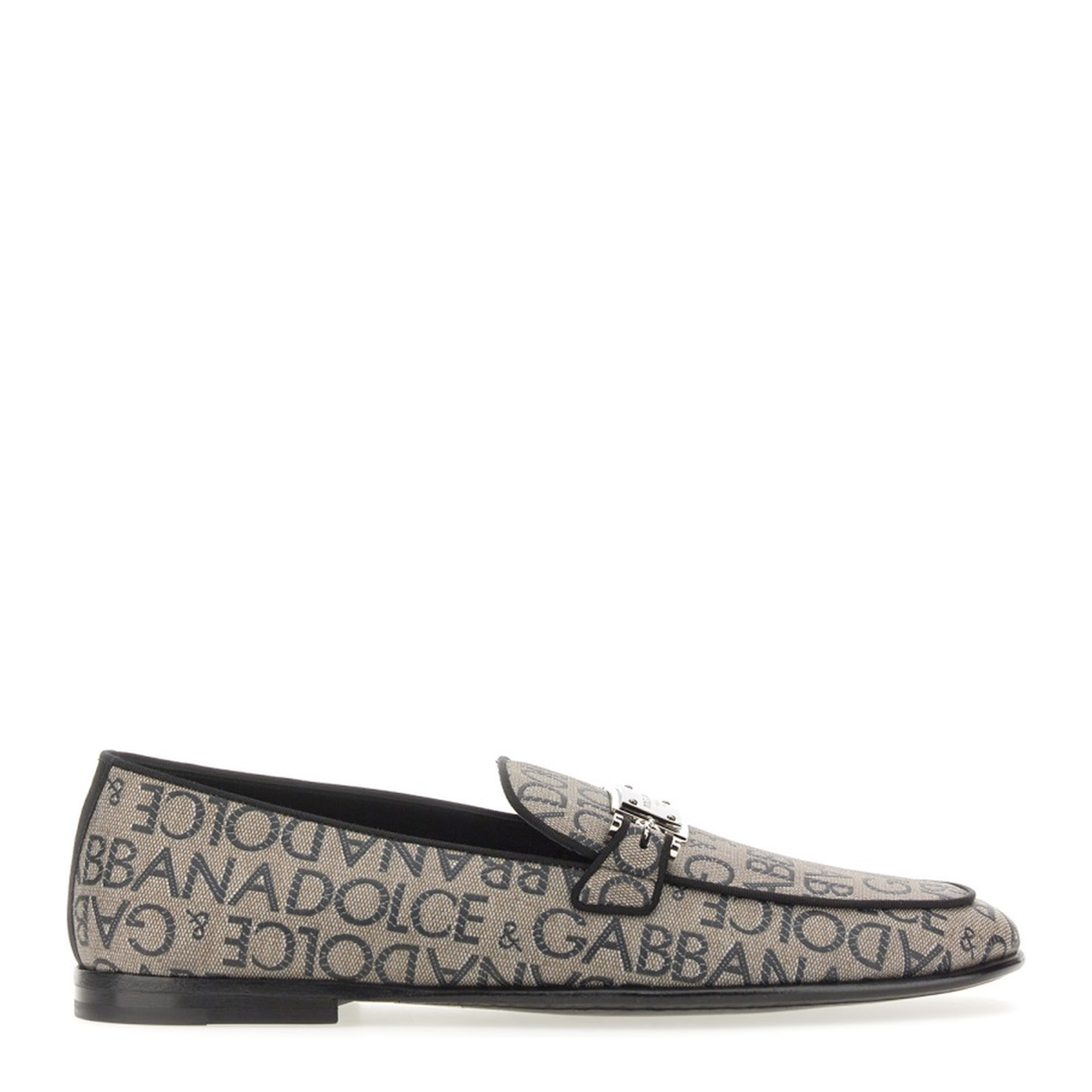 Loafers with all-over lettering logo print - Image 1