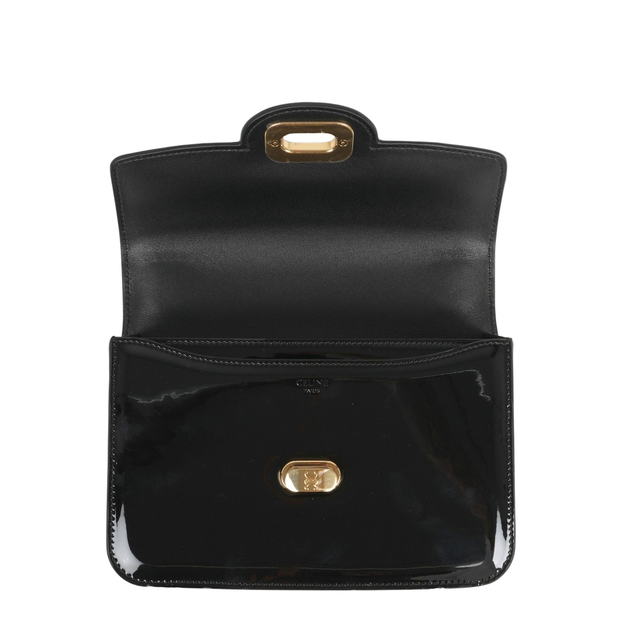 Patent Calfskin Handbag - Black - Image 4