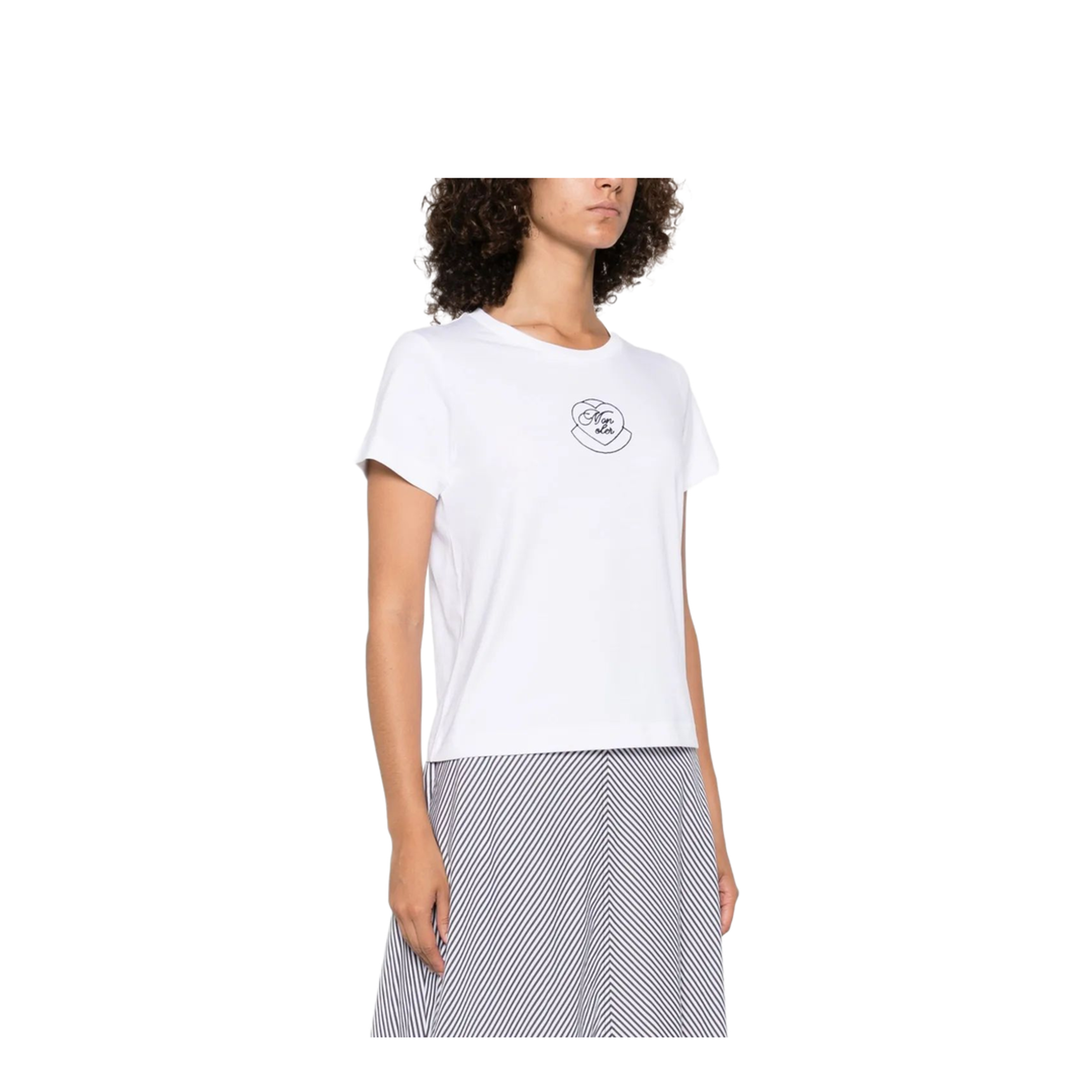 Women's Logo Cotton T-Shirt White - Image 4
