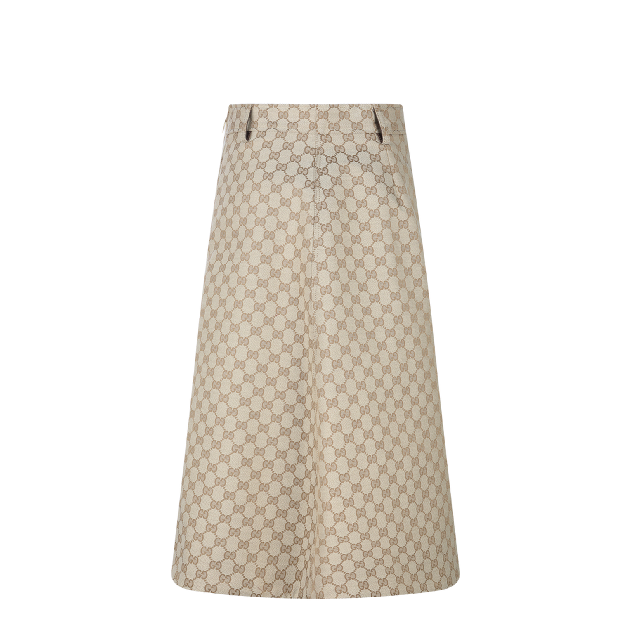 Cotton Canvas Fabric Skirt in Sand - Image 2