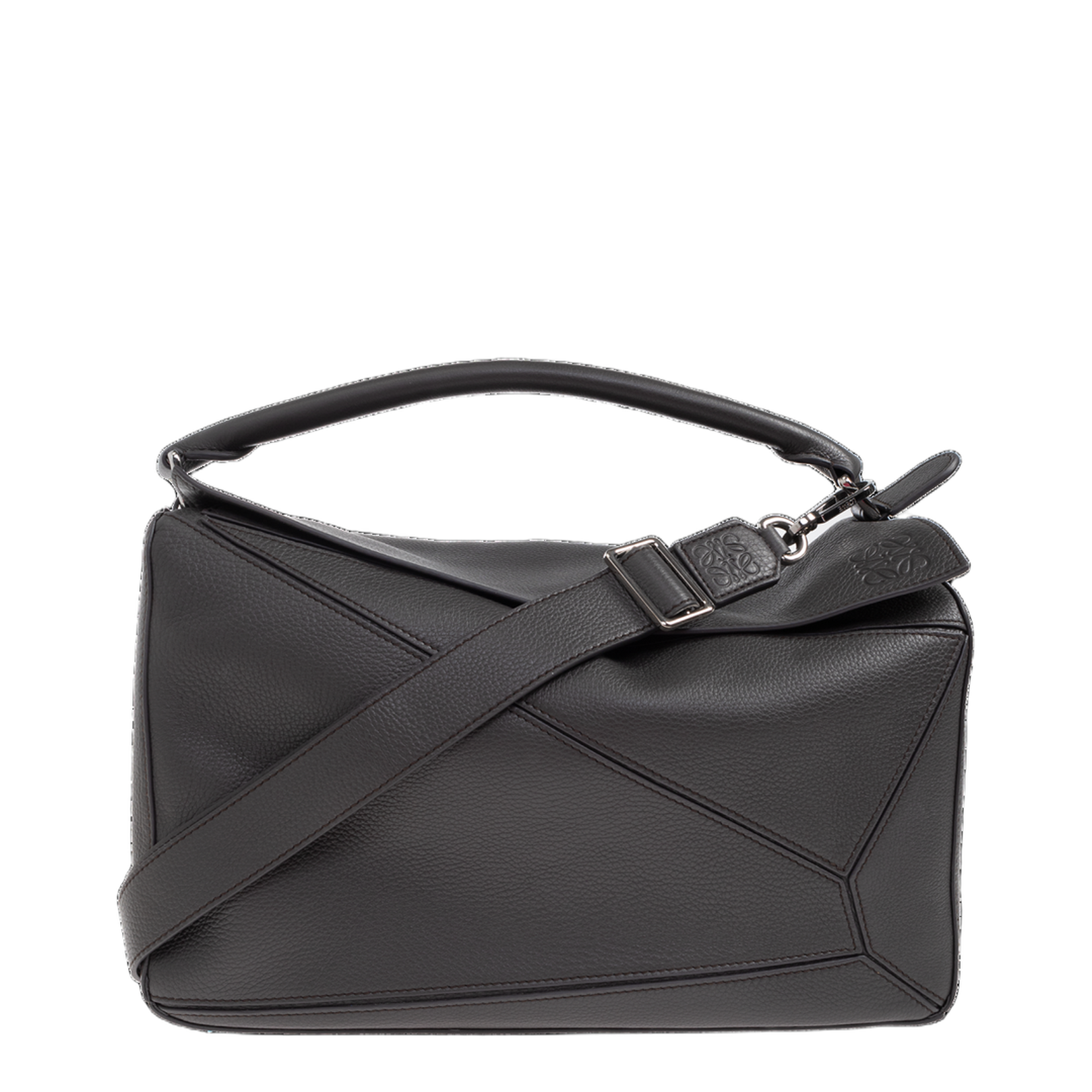 Puzzle Large Leather Shoulder Bags - Dark Grey - Image 1