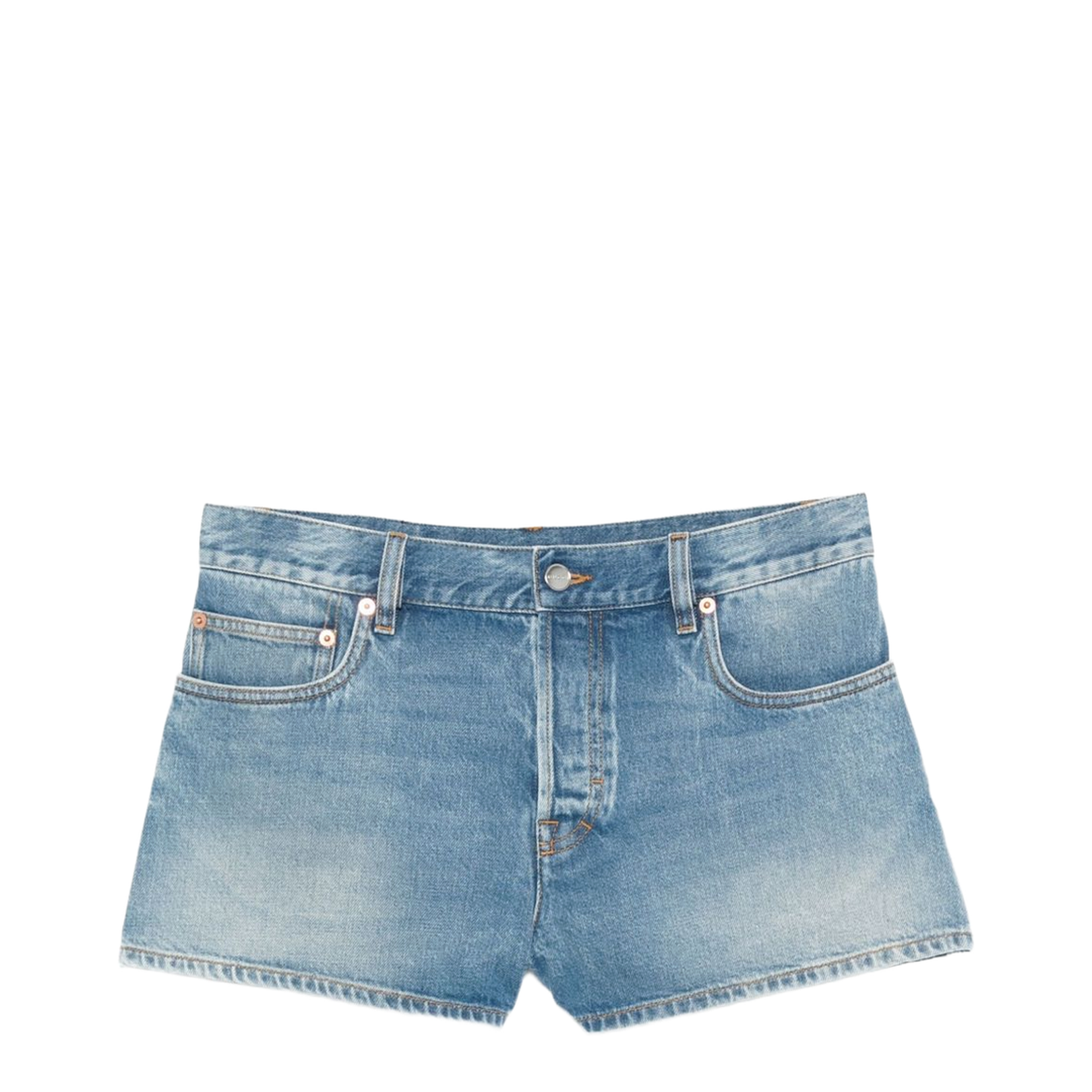Stonewashed Denim Shorts in Light Blue - Image 1