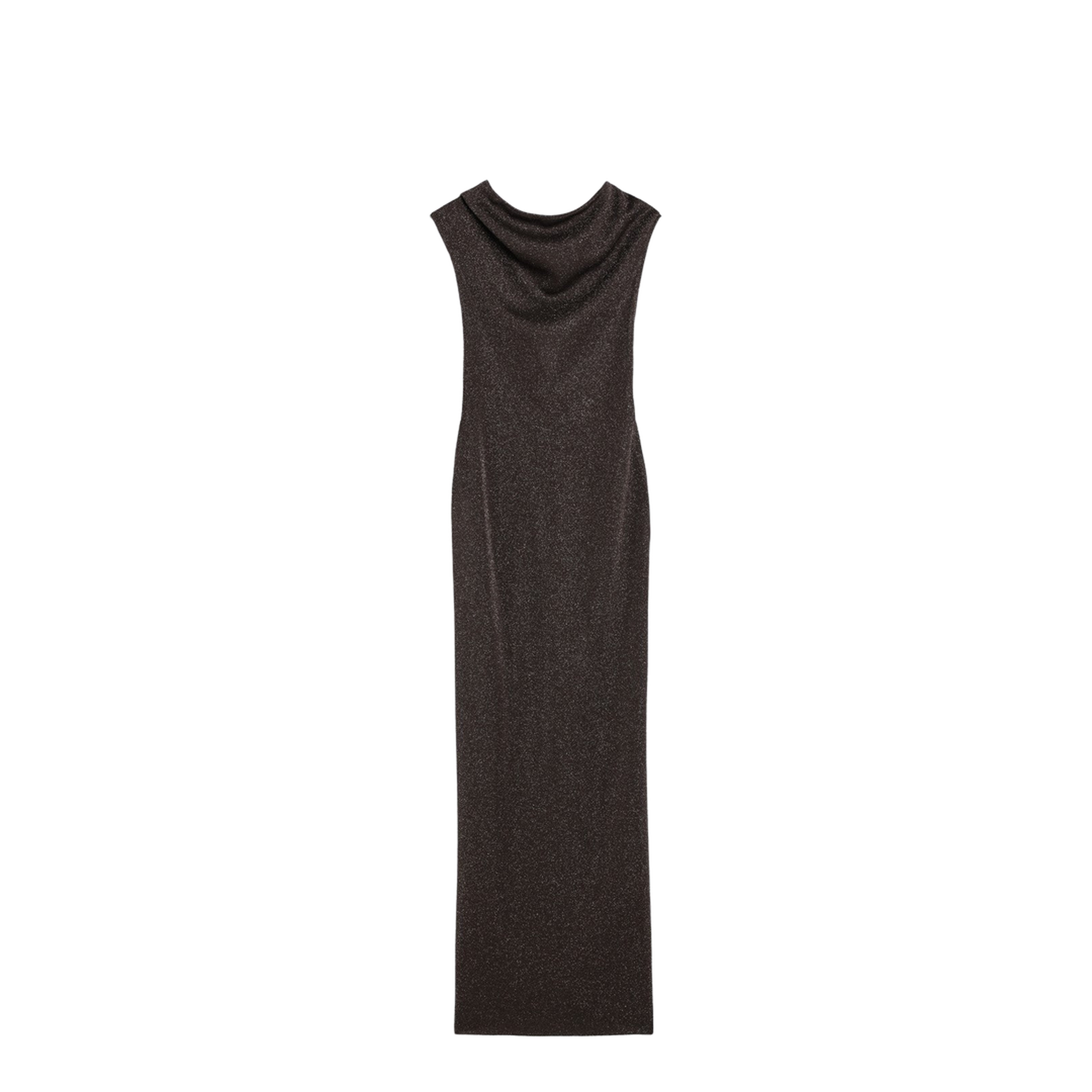 Brown Dress in Viscose and Lurex Yarn - Image 1