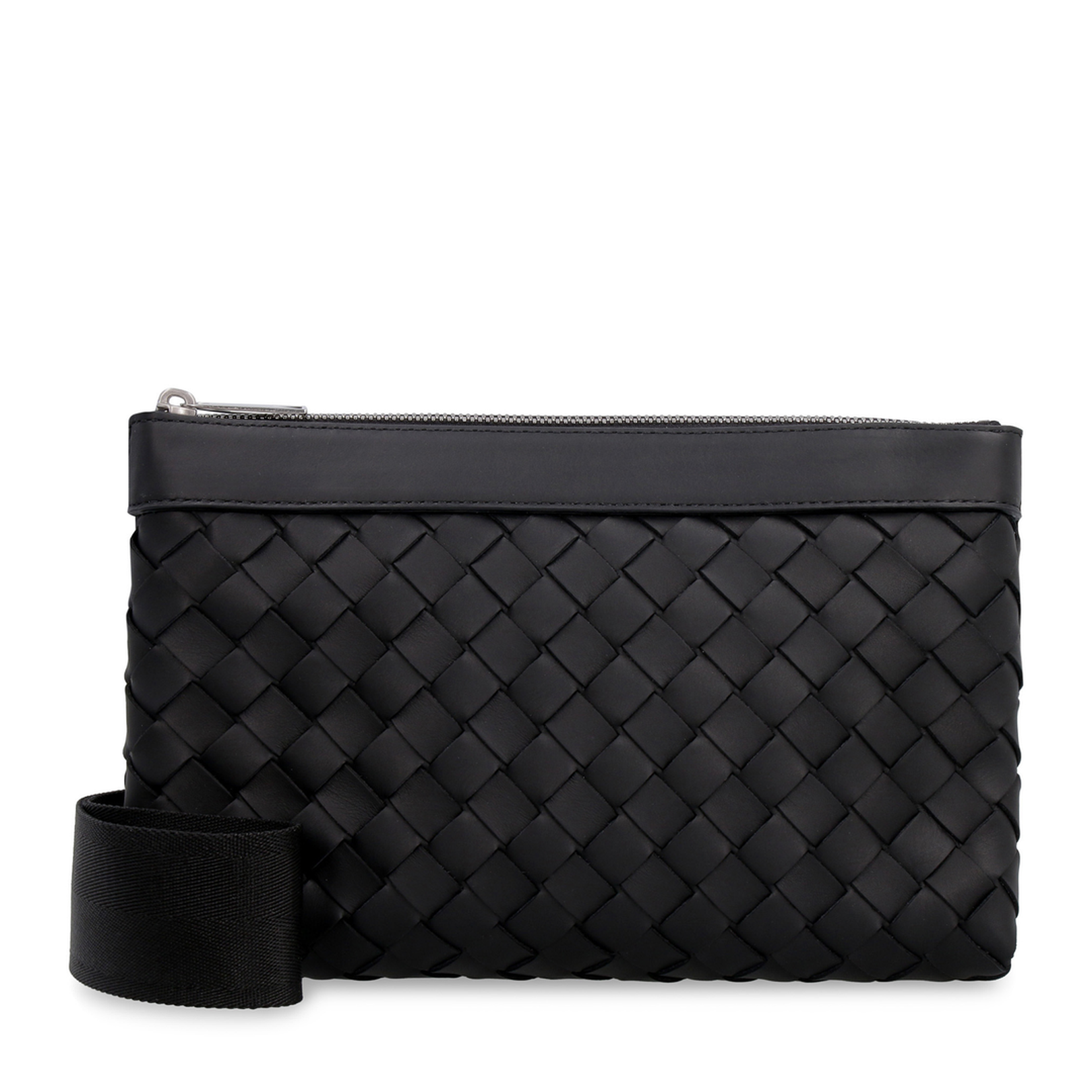 Intrecciato Leather Shoulder Bags - Black - Image 2