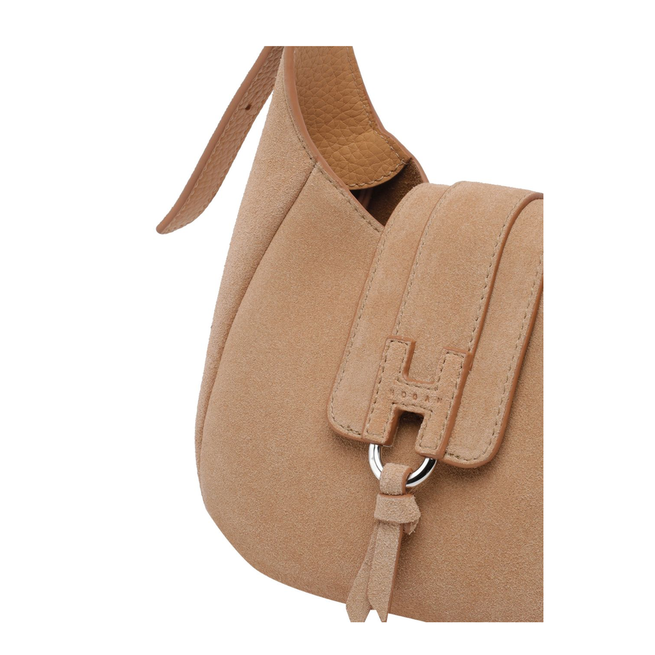 Trend Mini Suede Leather Hobo Bag - Beige - Image 4