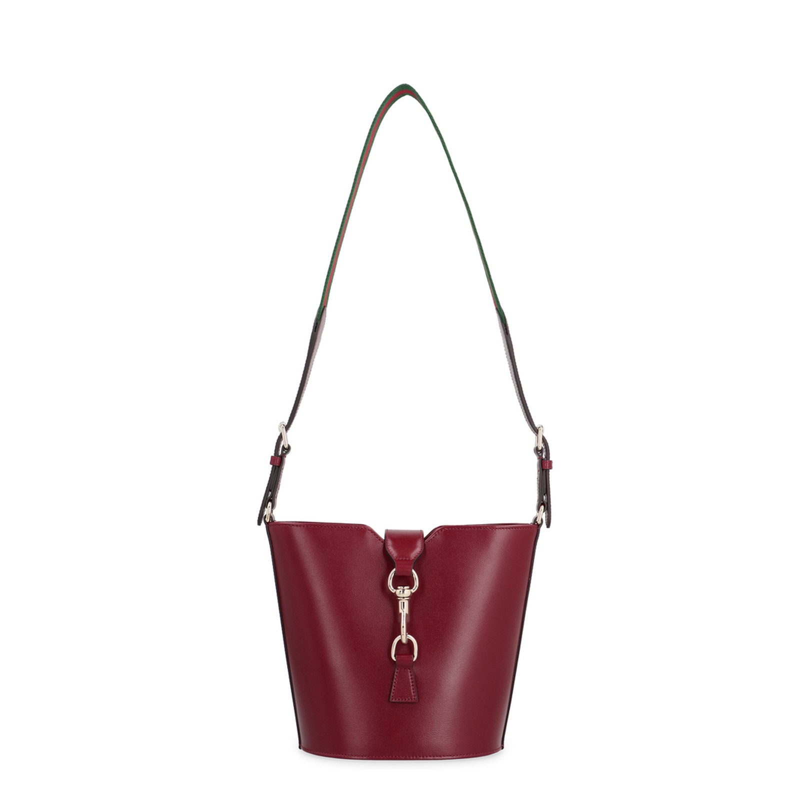 Mini Leather Bucket Shoulder Bag - Rosso Ancora - Image 4