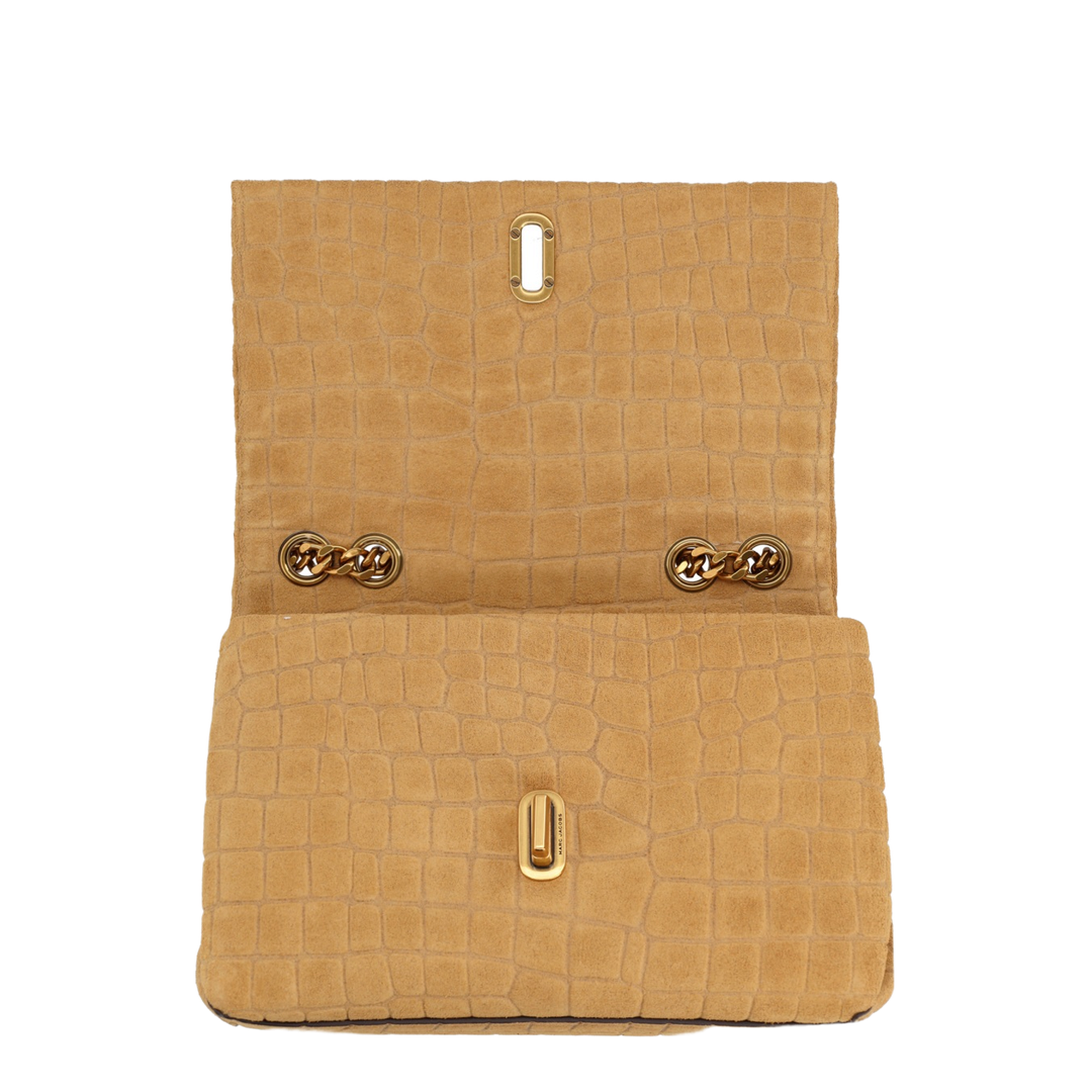 The Slim Dual Crocodile-Embossed Italian Suede Shoulder Bag - Sahara - Image 3