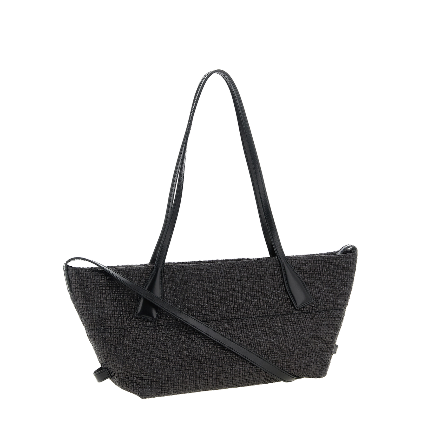 Small Track Tote Bag Raffia Black - Image 2