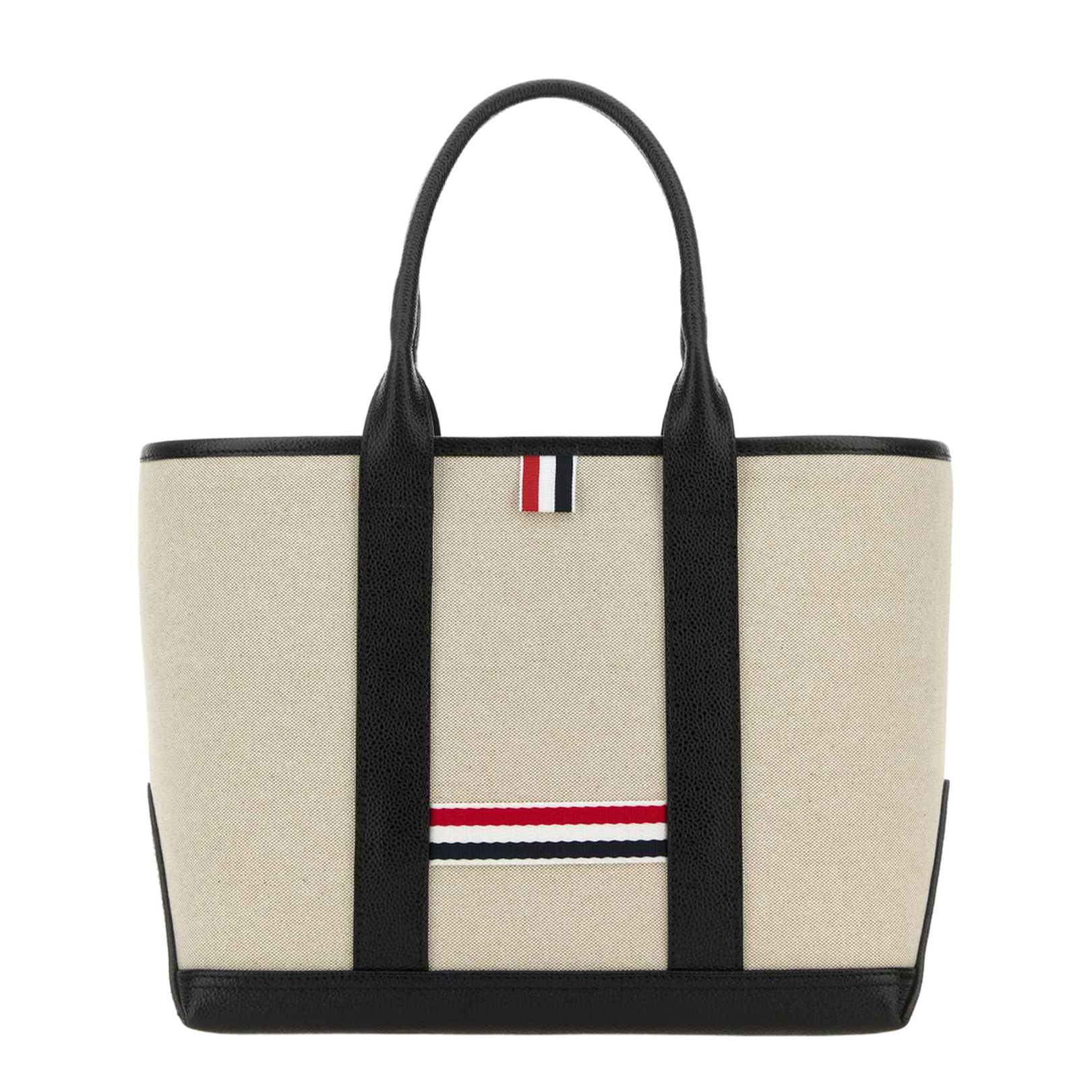Sand Canvas Rwb-Stripe Shopping Bag - Image 4