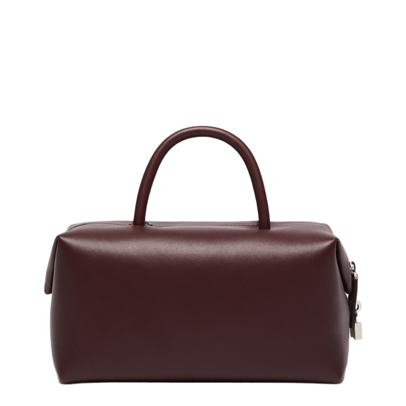Medium Natural Leather Bowler Bag Bordeaux - Image 3