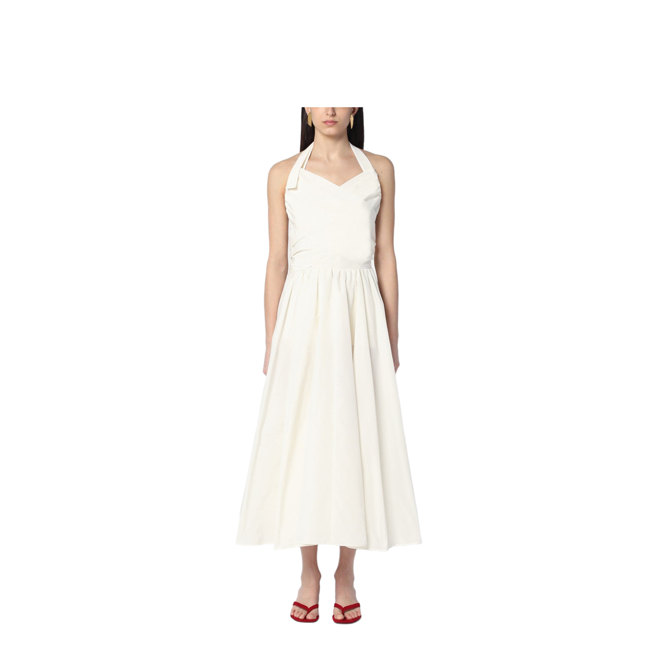 Ivory Dress with a Bow on the Back - Image 1