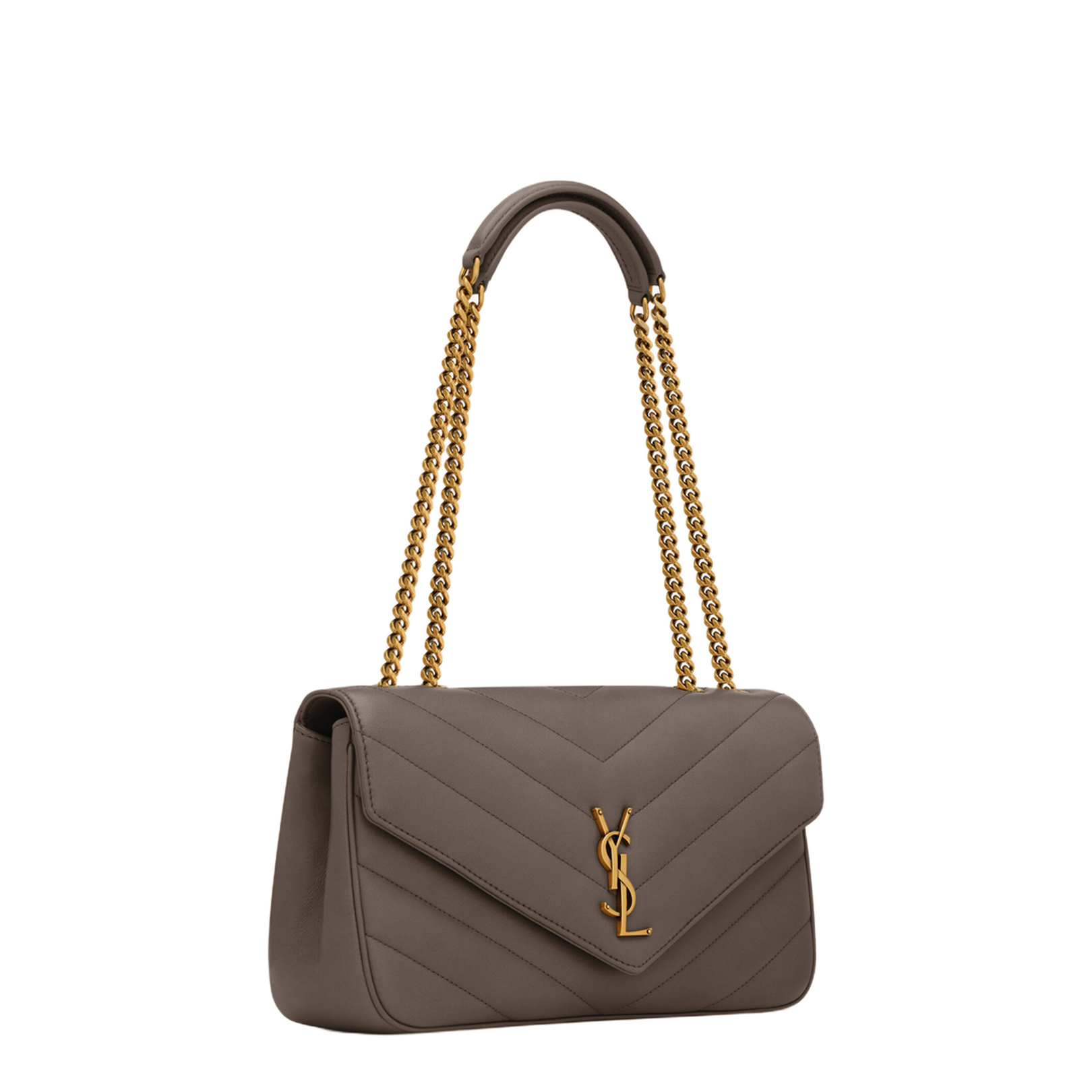 Loulou Medium MATELASSÉ Shoulder Bag Grey - Image 2
