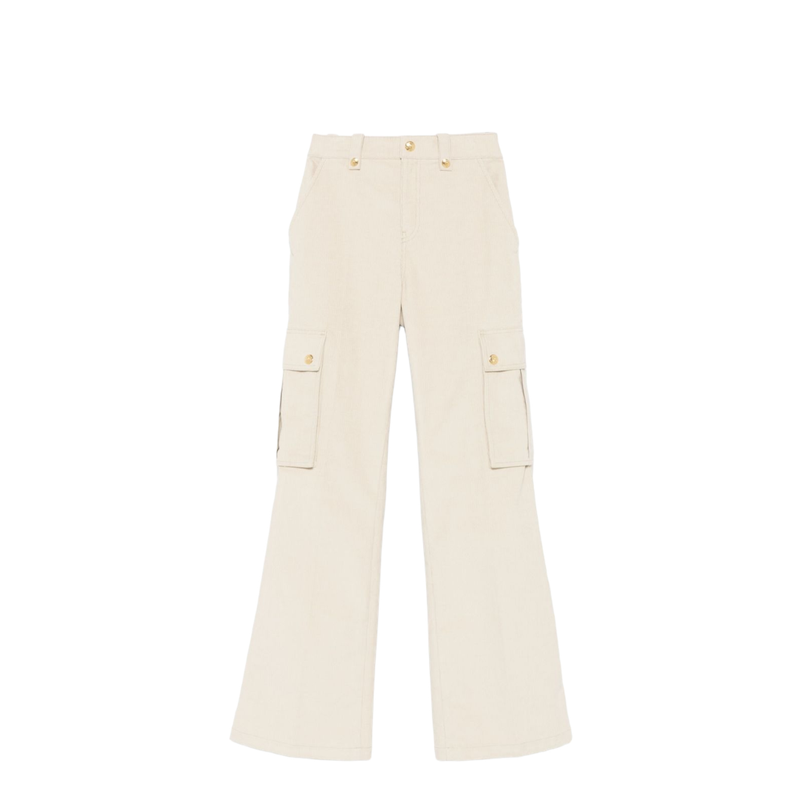 Ecru Concealed Fly Pants - Image 1