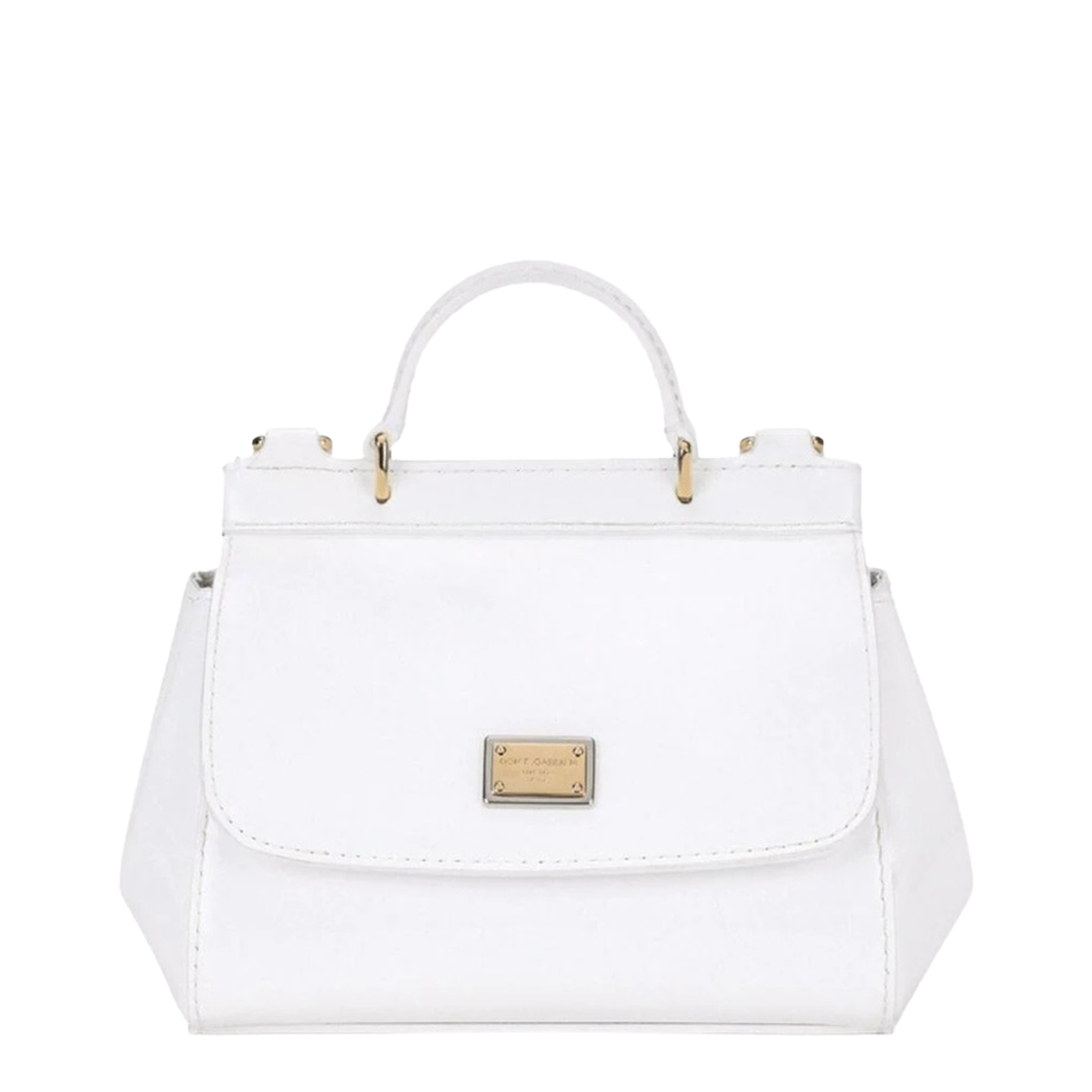 Sicily Mini Patent Calfskin Top-Handle Bag - Bianco - Image 1