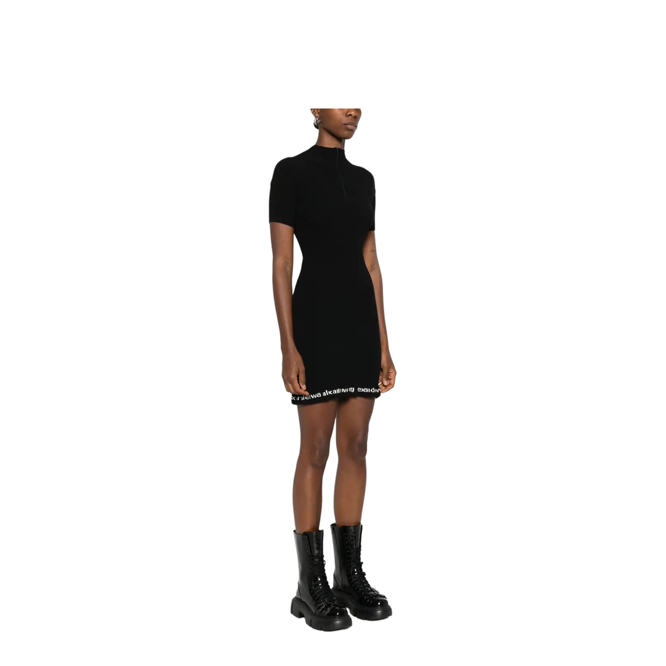 Ribbed Short-Sleeve Fitted Dress - Image 2
