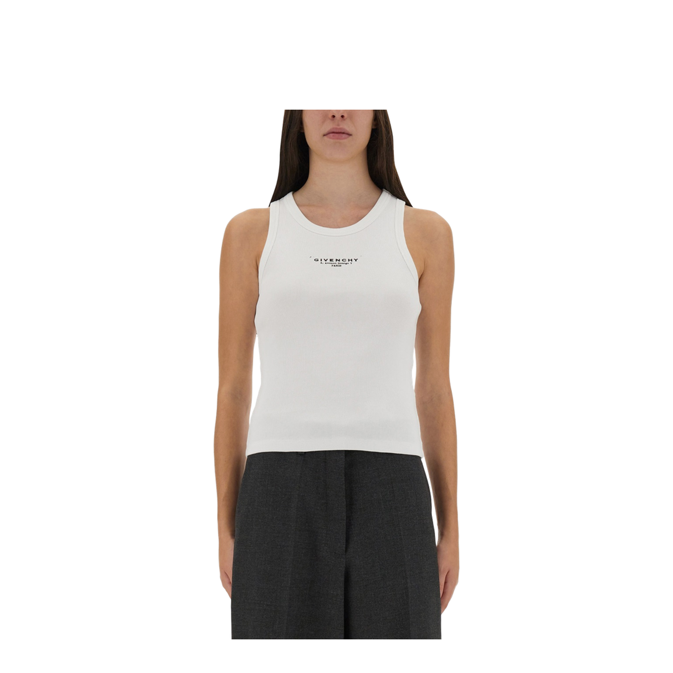 Slim Tank Top with Logo Print - Image 1