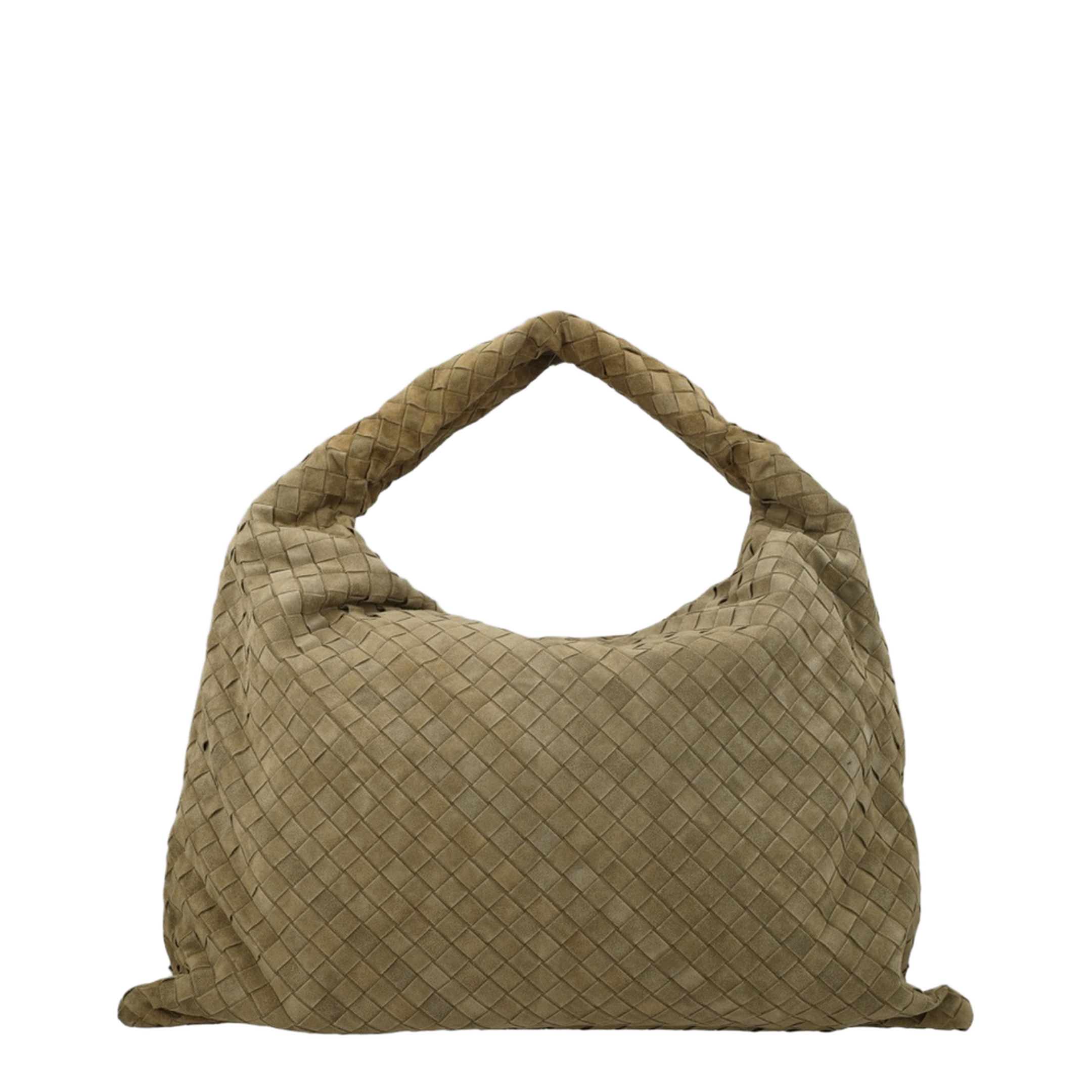 Hop Large Intrecciato Shoulder Bag Suede Mud - Image 2