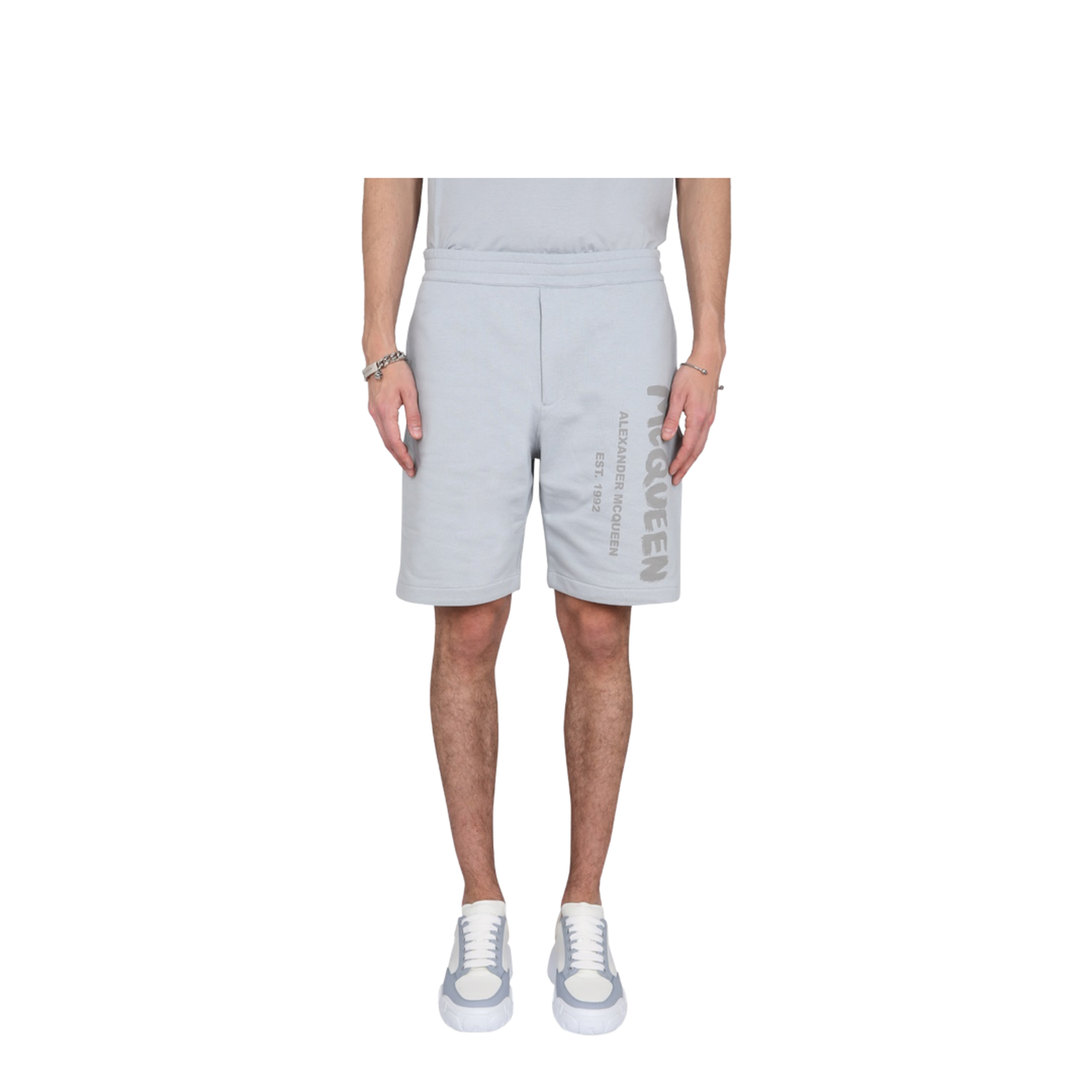 Grey Cotton Bermuda Shorts - Image 1