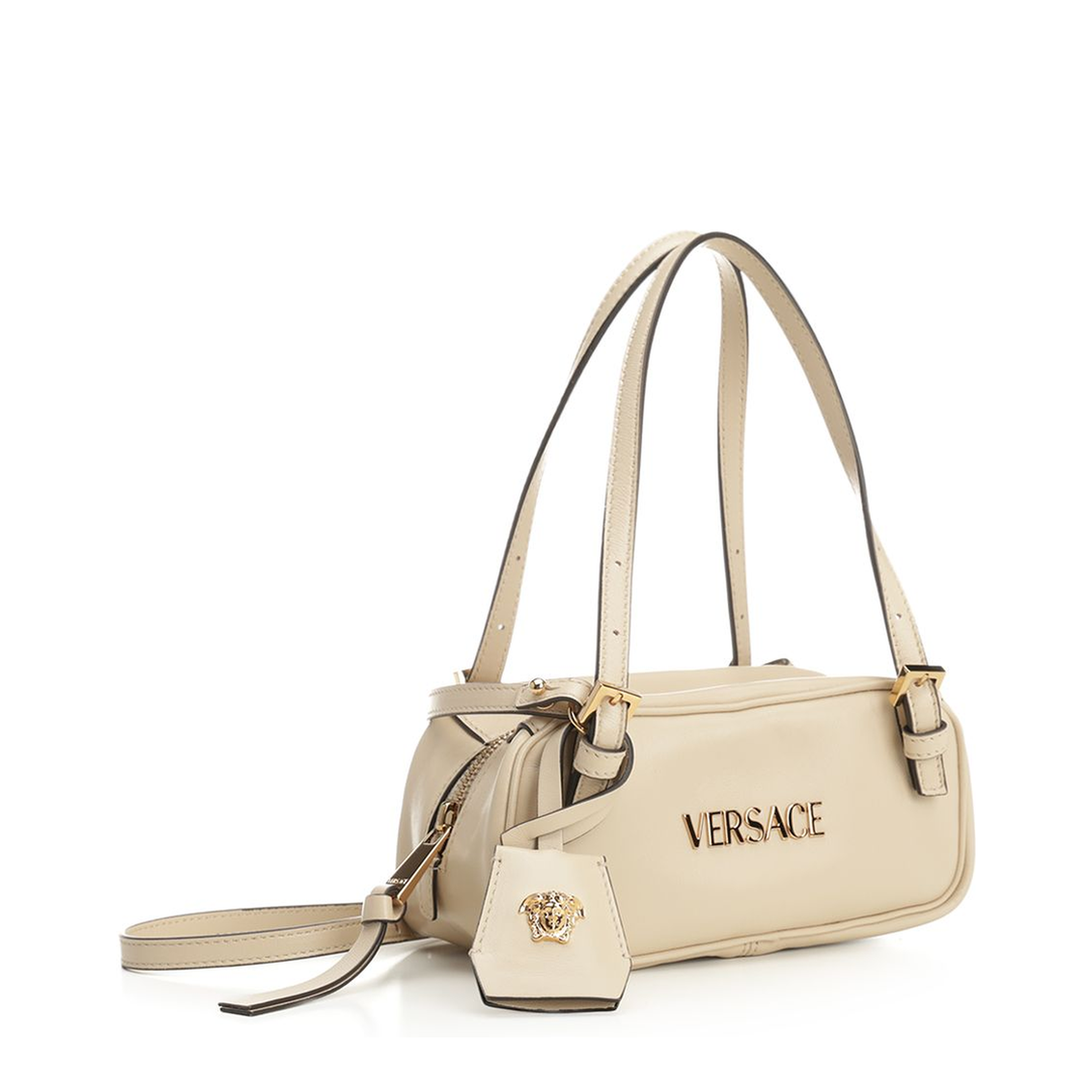 Tag Mini Lambskin Mini Bowling Bag - Cream - Image 2