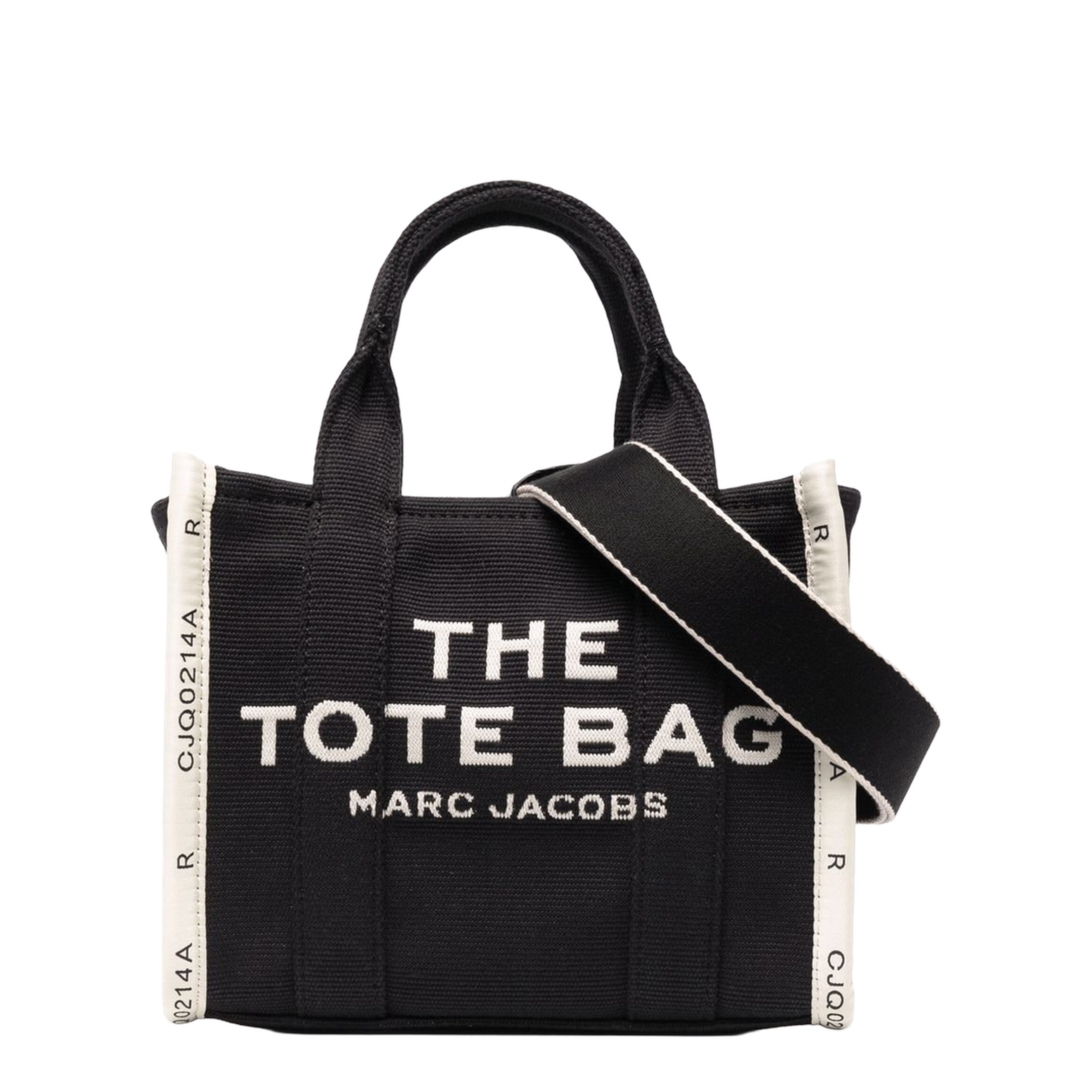 THE Small Woven Jacquard Tote - Black - Image 1
